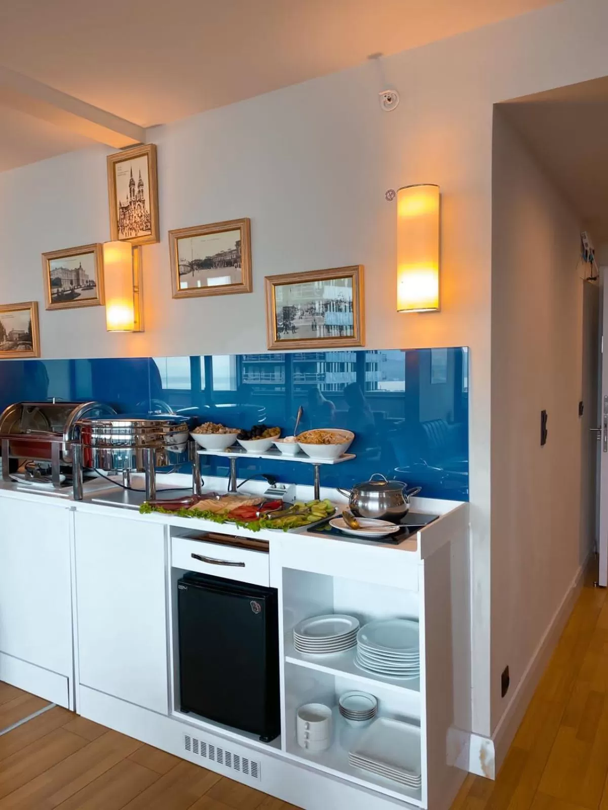 Kitchen/Kitchenette in Orbi City Batumi With Sea View