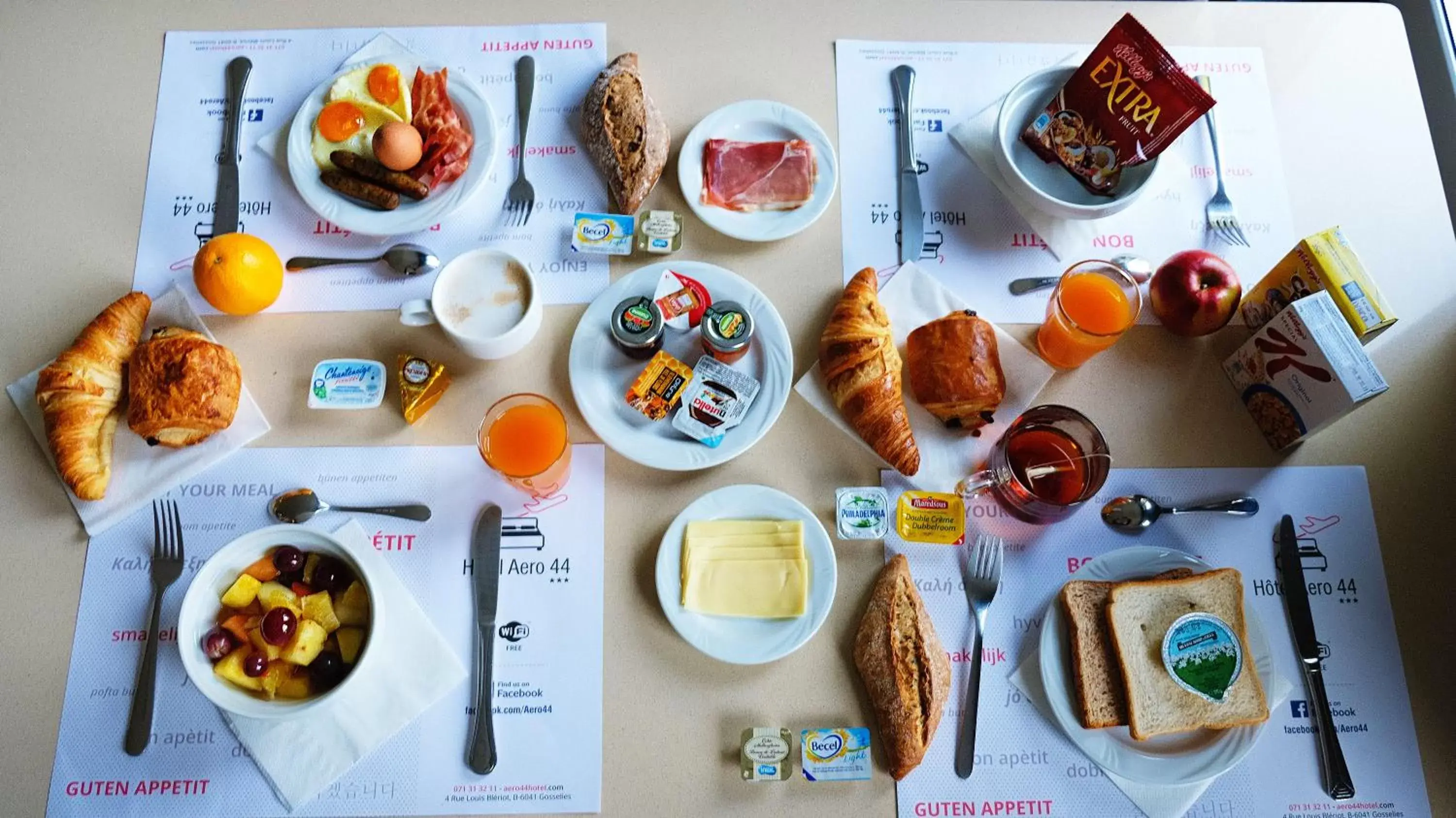 Continental breakfast, Breakfast in Aero44 Hotel Charleroi Airport