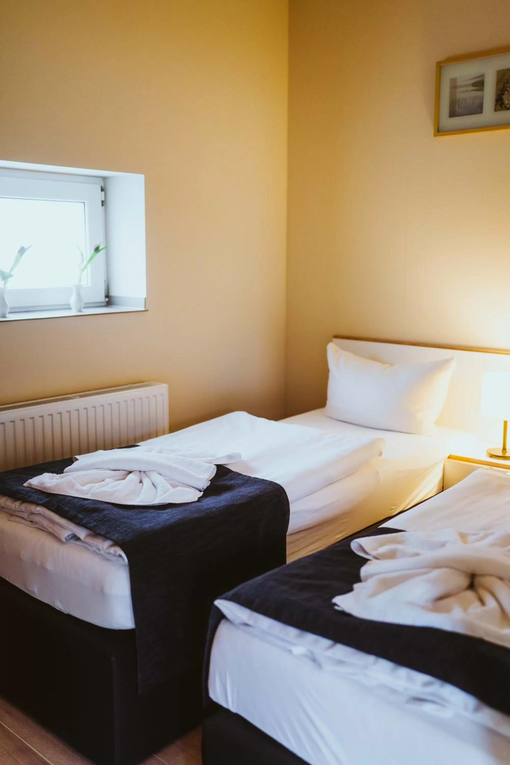 Bed in Aparthotel Stralsund Studios und Apartments