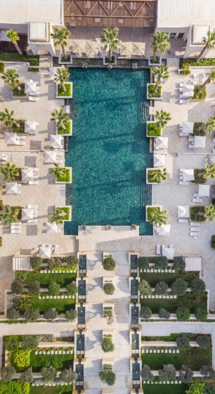 Swimming pool, Bird's-eye View in Four Seasons Hotel Tunis