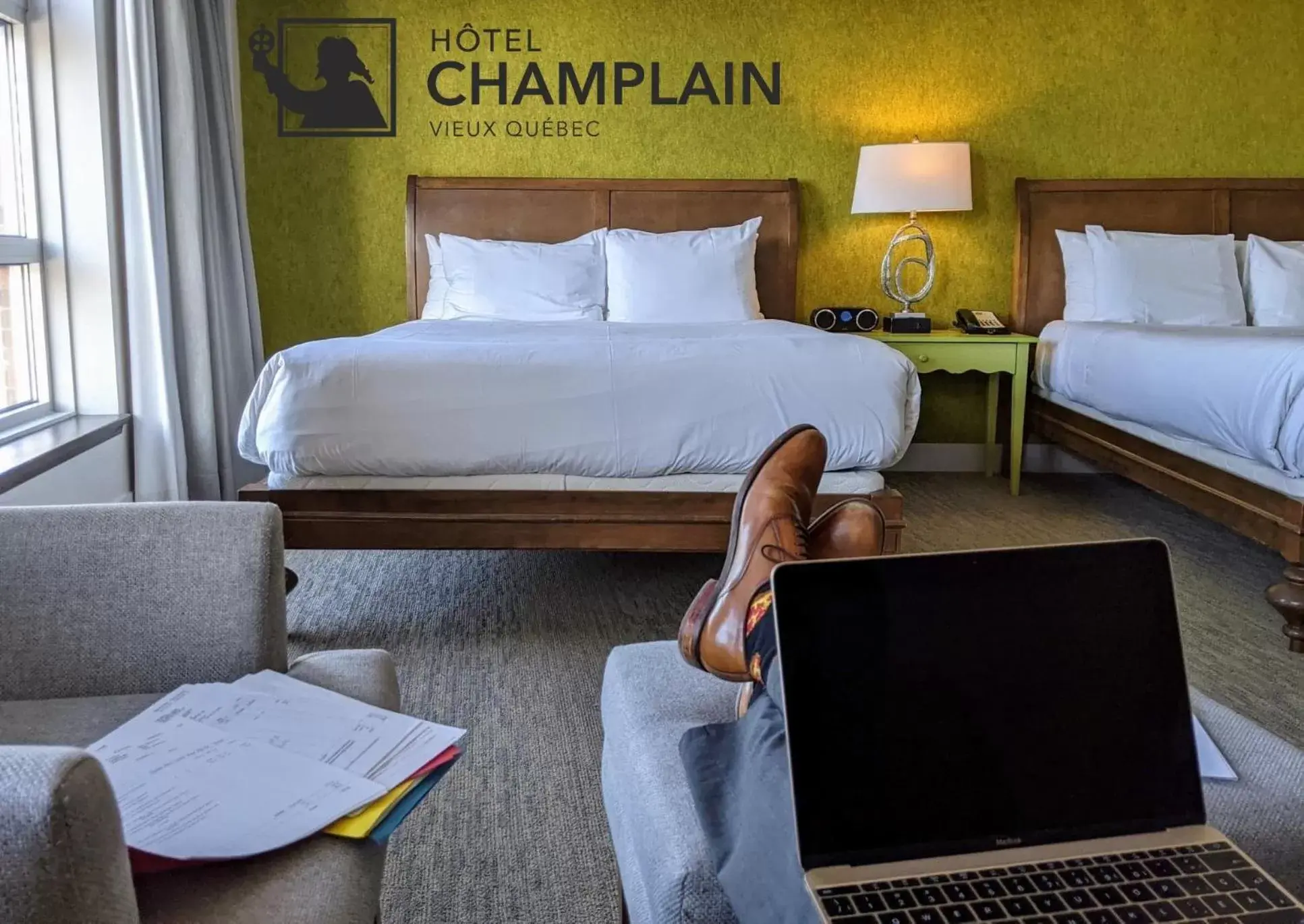 Bed in Hotel Champlain