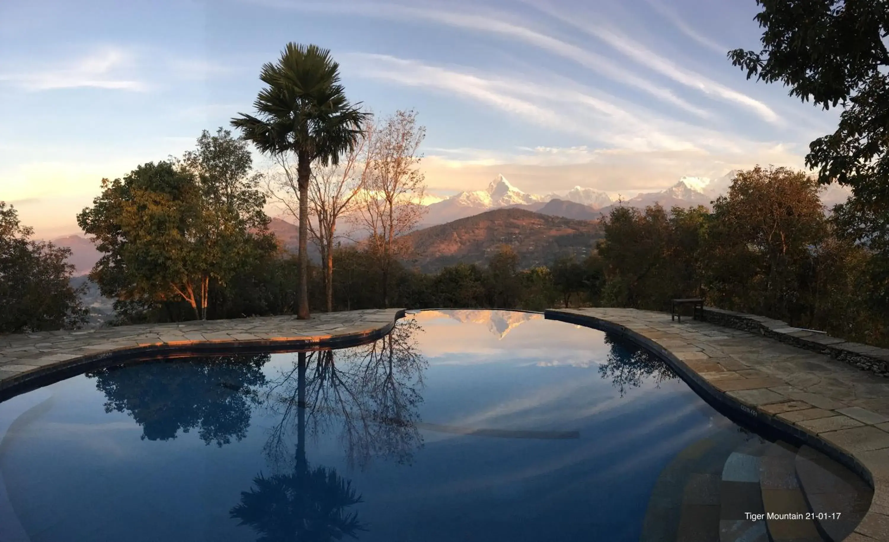 Mountain view, Swimming Pool in Tiger Mountain Pokhara Lodge