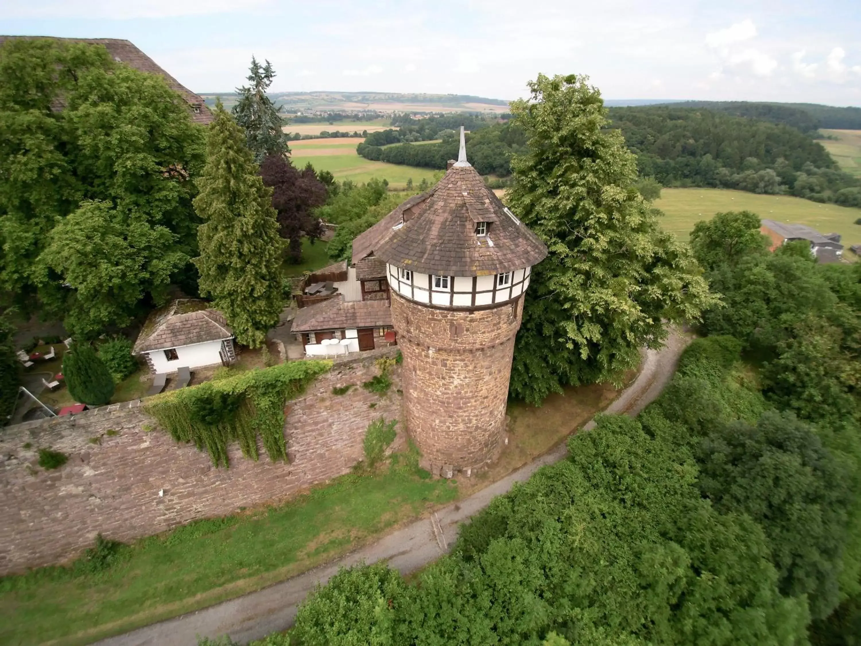 Bird's eye view, Bird's-eye View in Hotel Burg Trendelburg