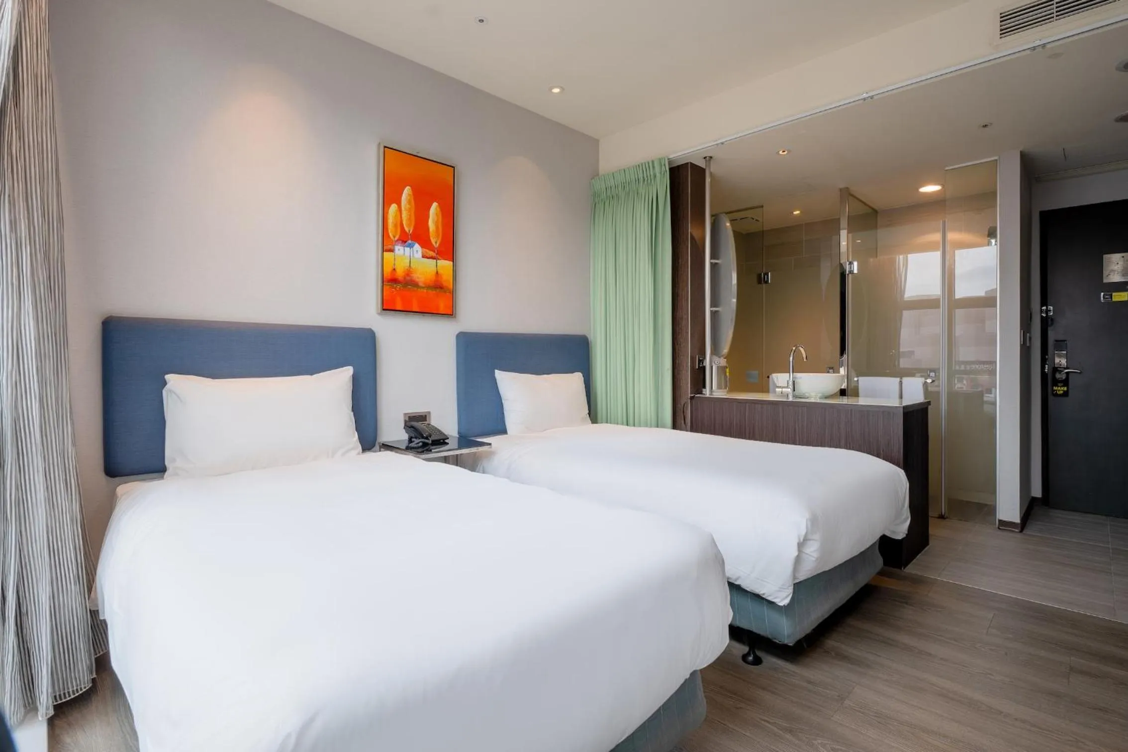 Photo of the whole room, Bed in CHECK inn Taipei Xinyi