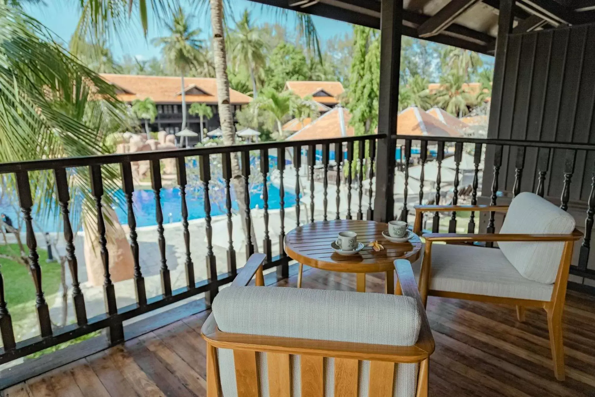 Balcony/Terrace, Pool View in Pelangi Beach Resort & Spa, Langkawi