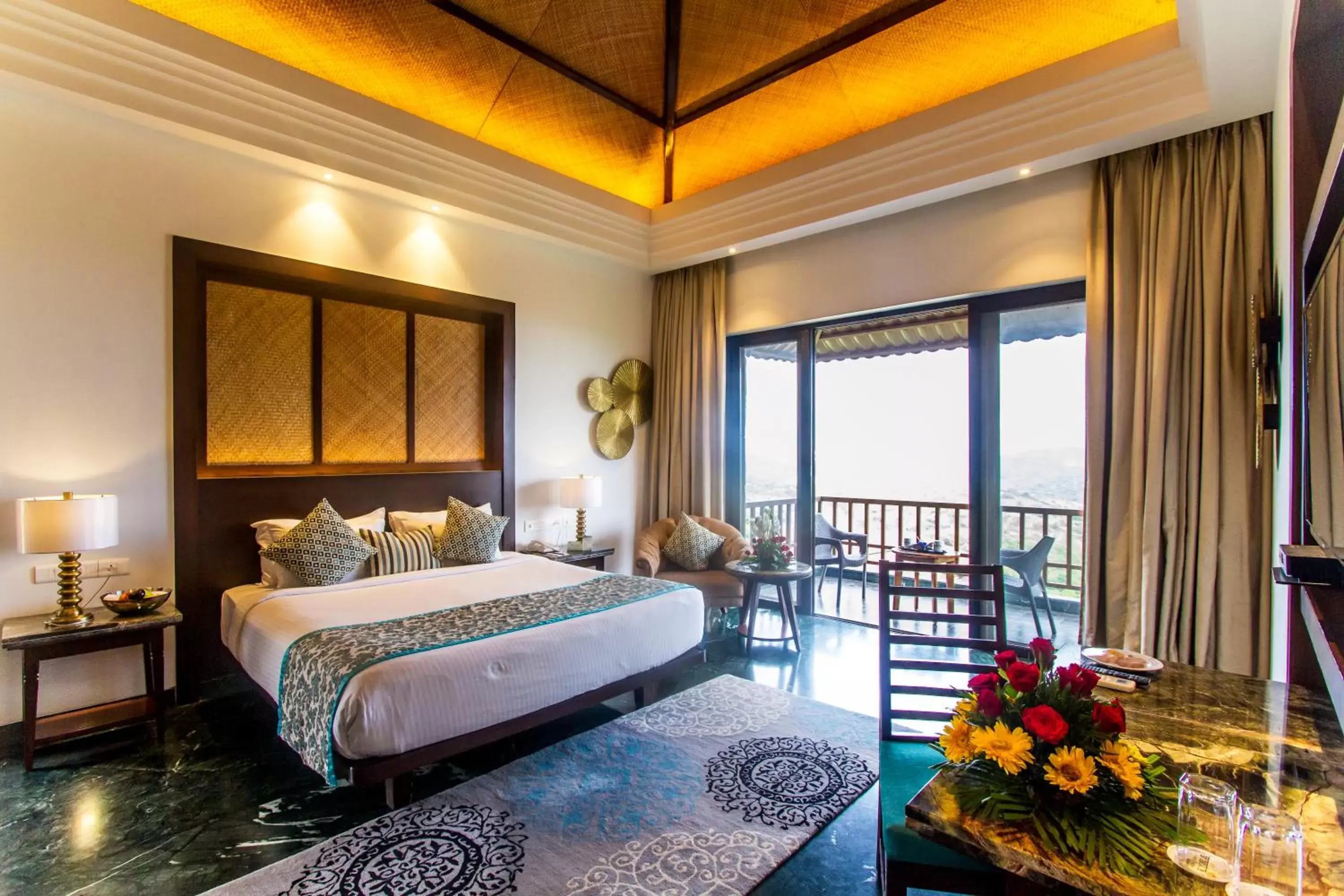 Bed in The Ananta Udaipur Resort & Spa