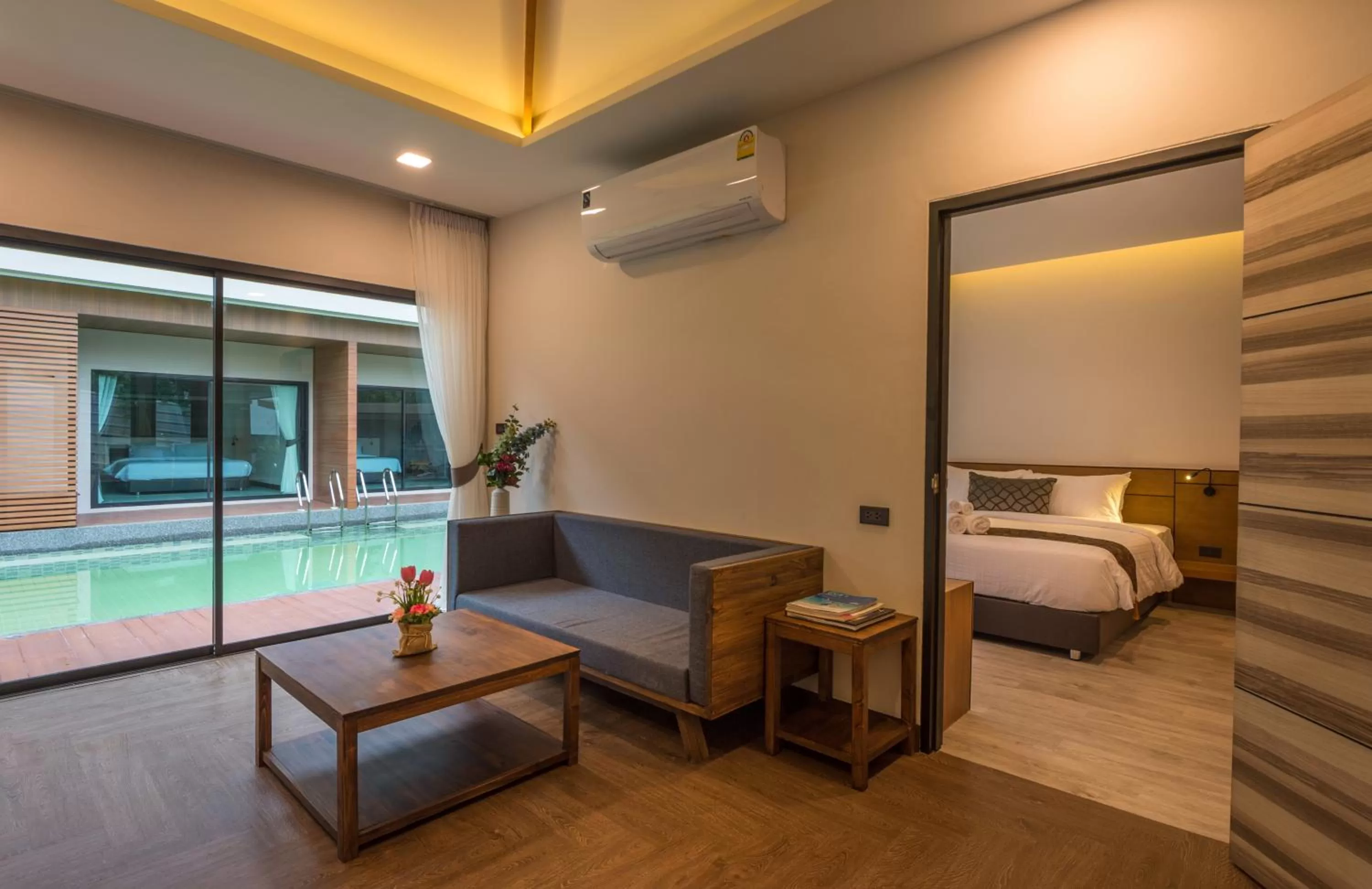 Bed in Cher​mantra​ Aonang​ Resort & Pool​ Suite