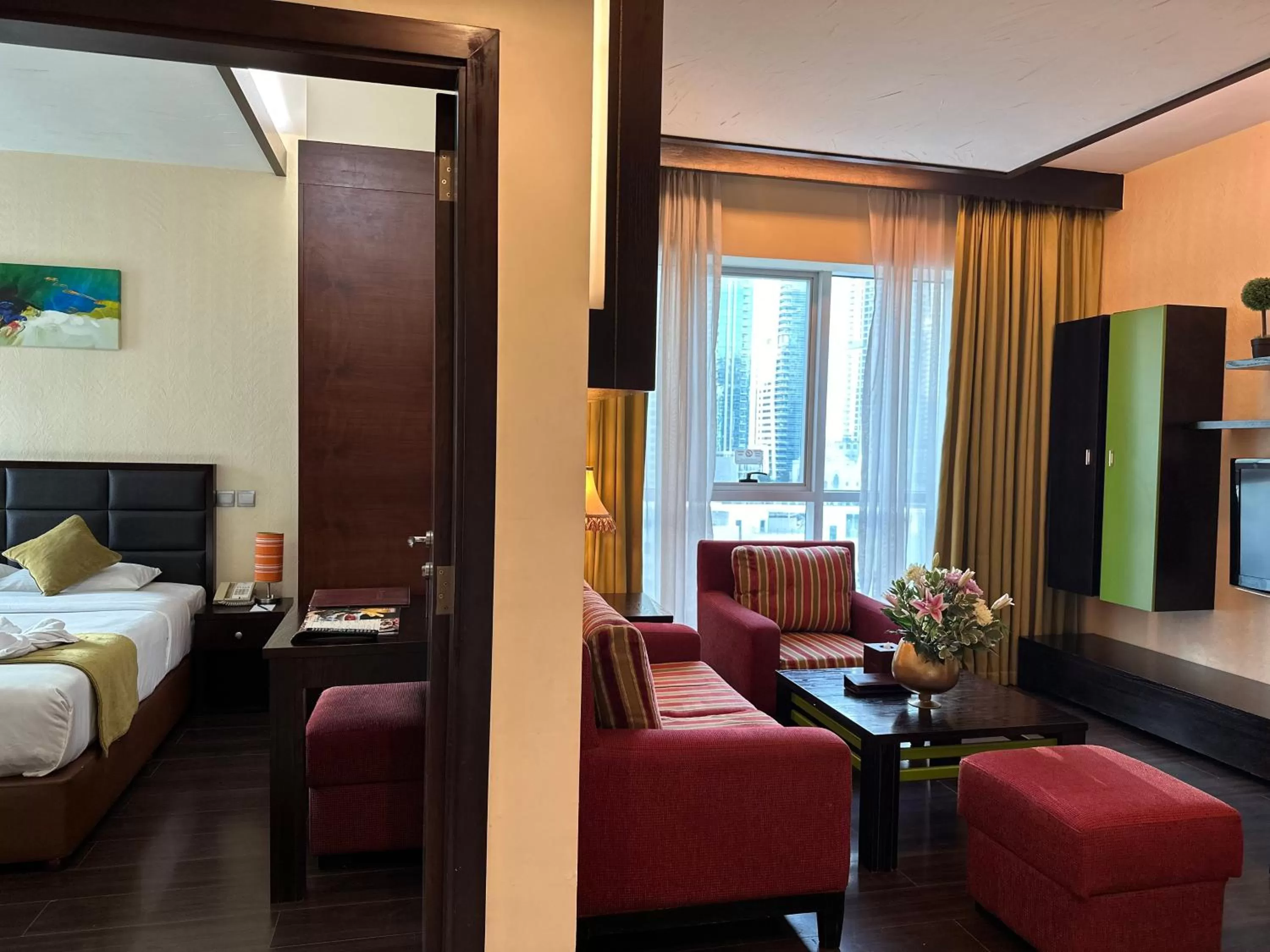 Photo of the whole room, Bed in Marina View Deluxe Hotel Apartment