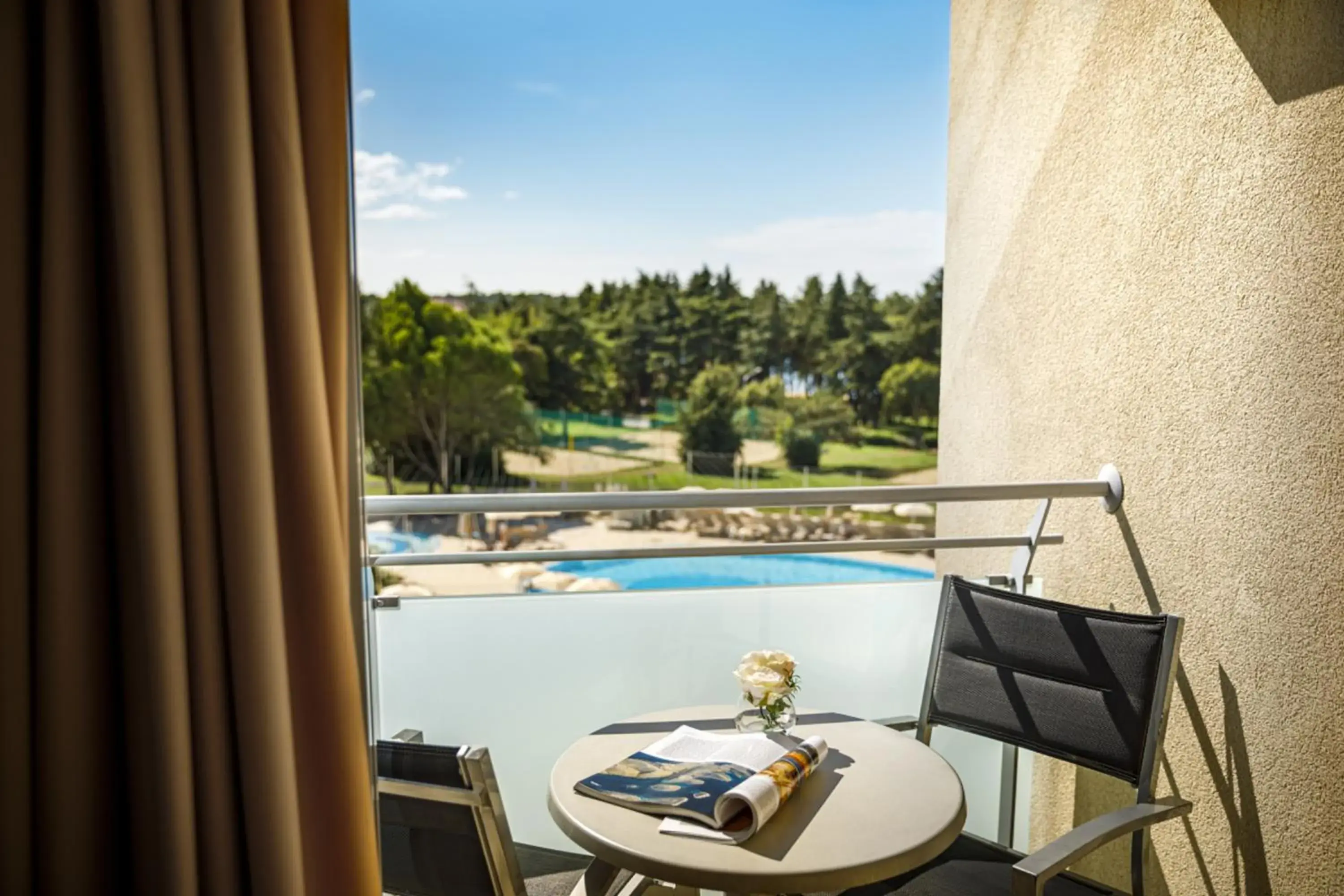 Balcony/Terrace, Pool View in Valamar Parentino Hotel - ex Zagreb