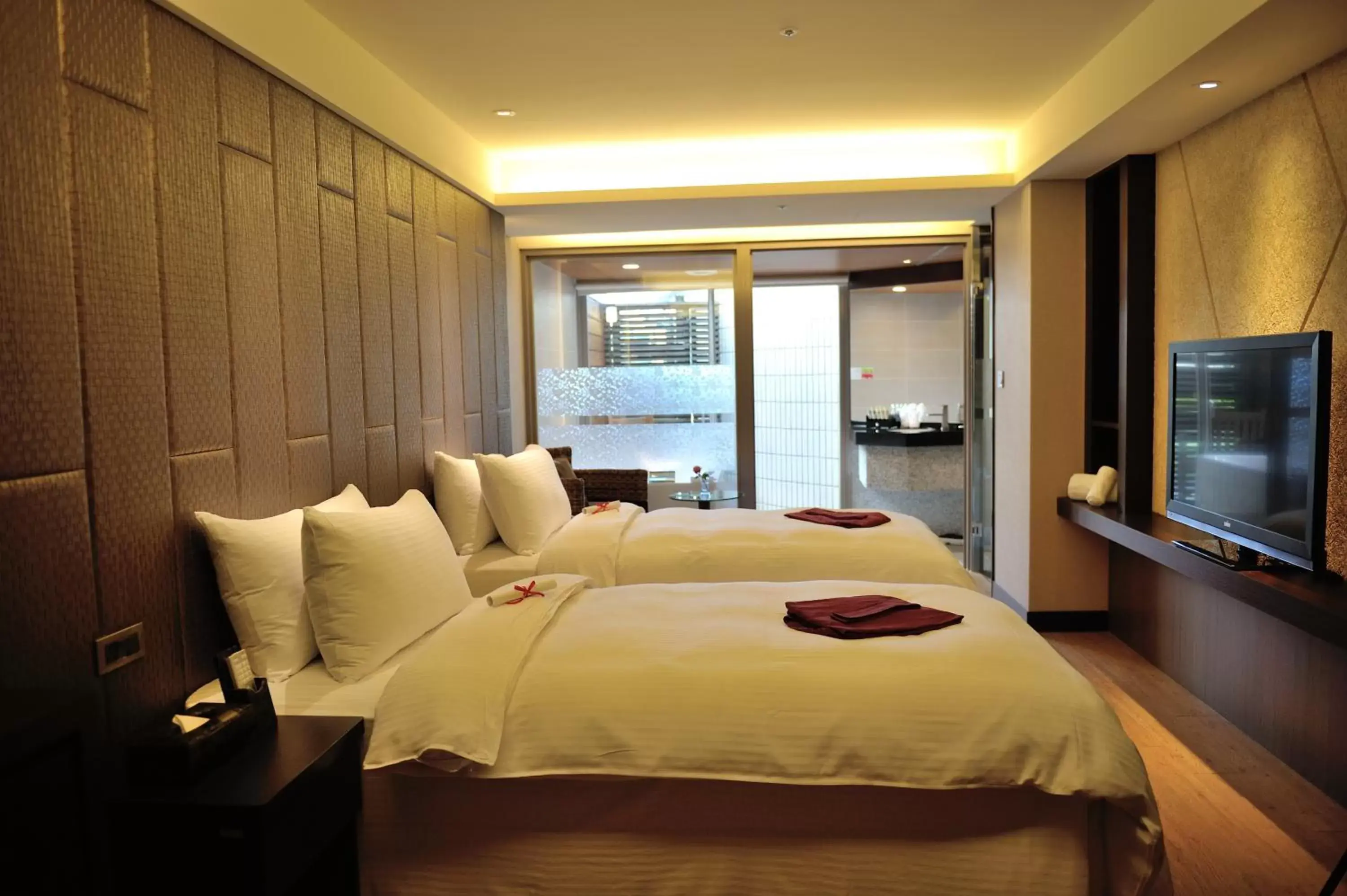 Bed in Beitou Hot Spring Resort