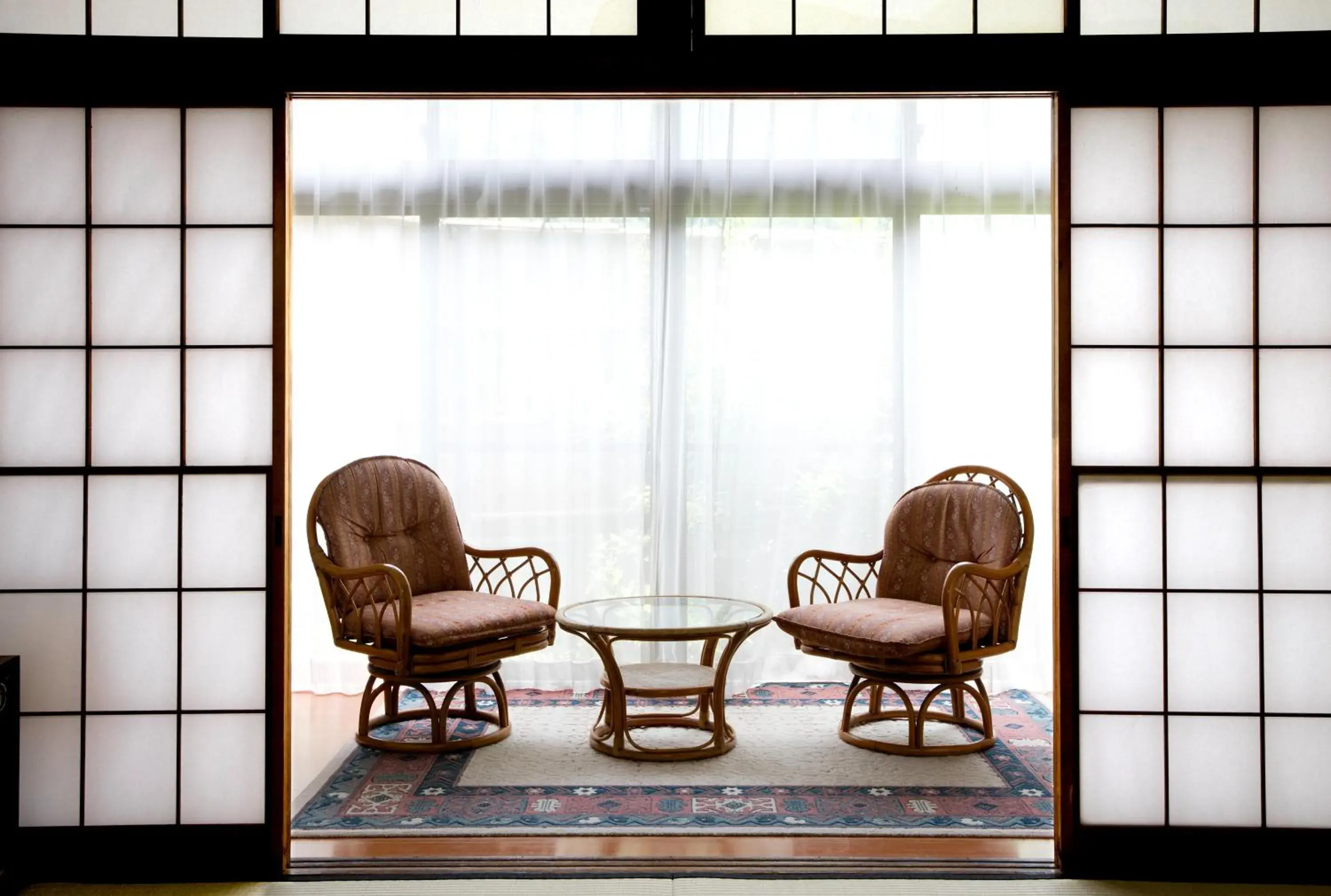 Decorative detail, Seating Area in Ryokan Warabino