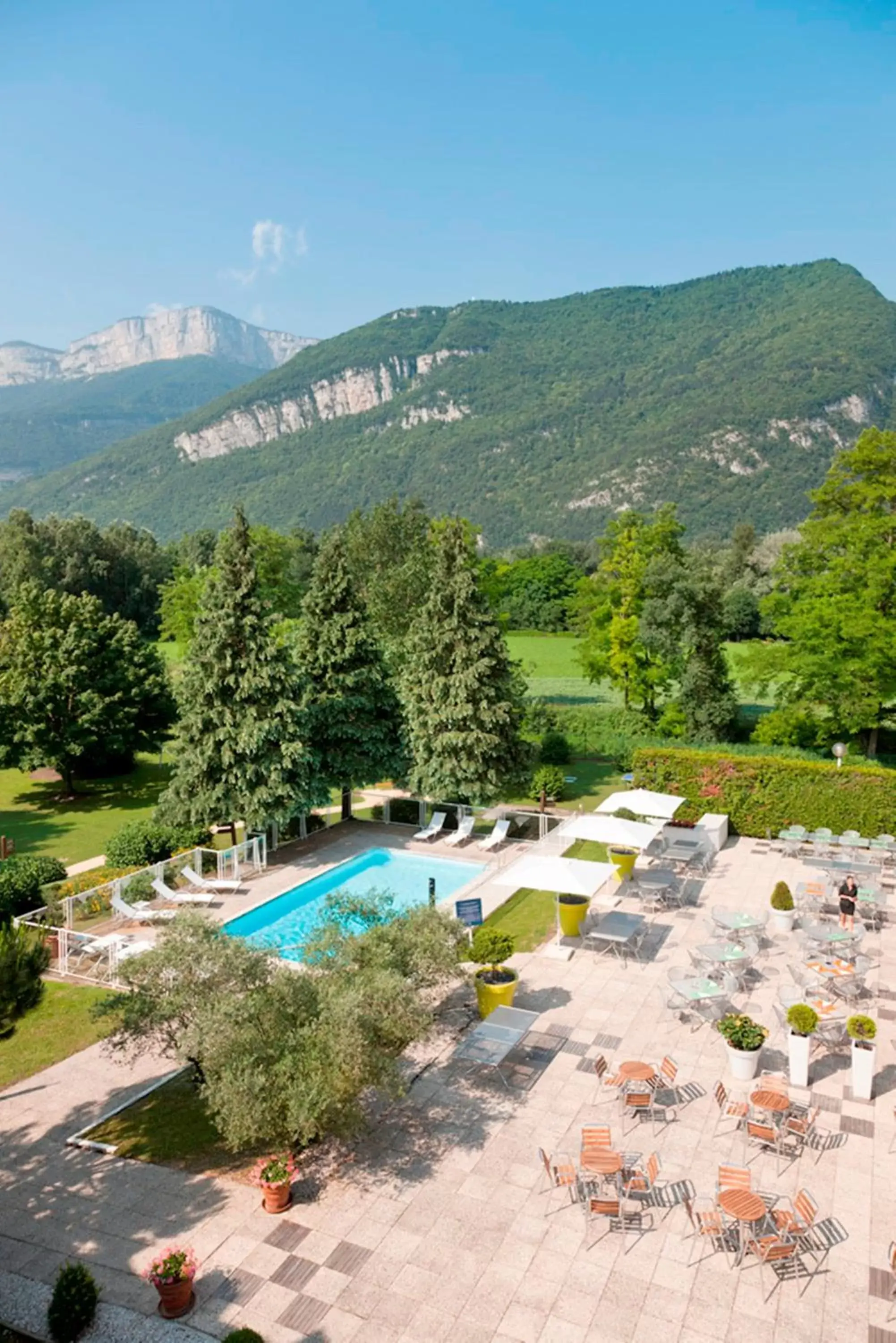 Patio, Pool View in Novotel Grenoble Nord Voreppe