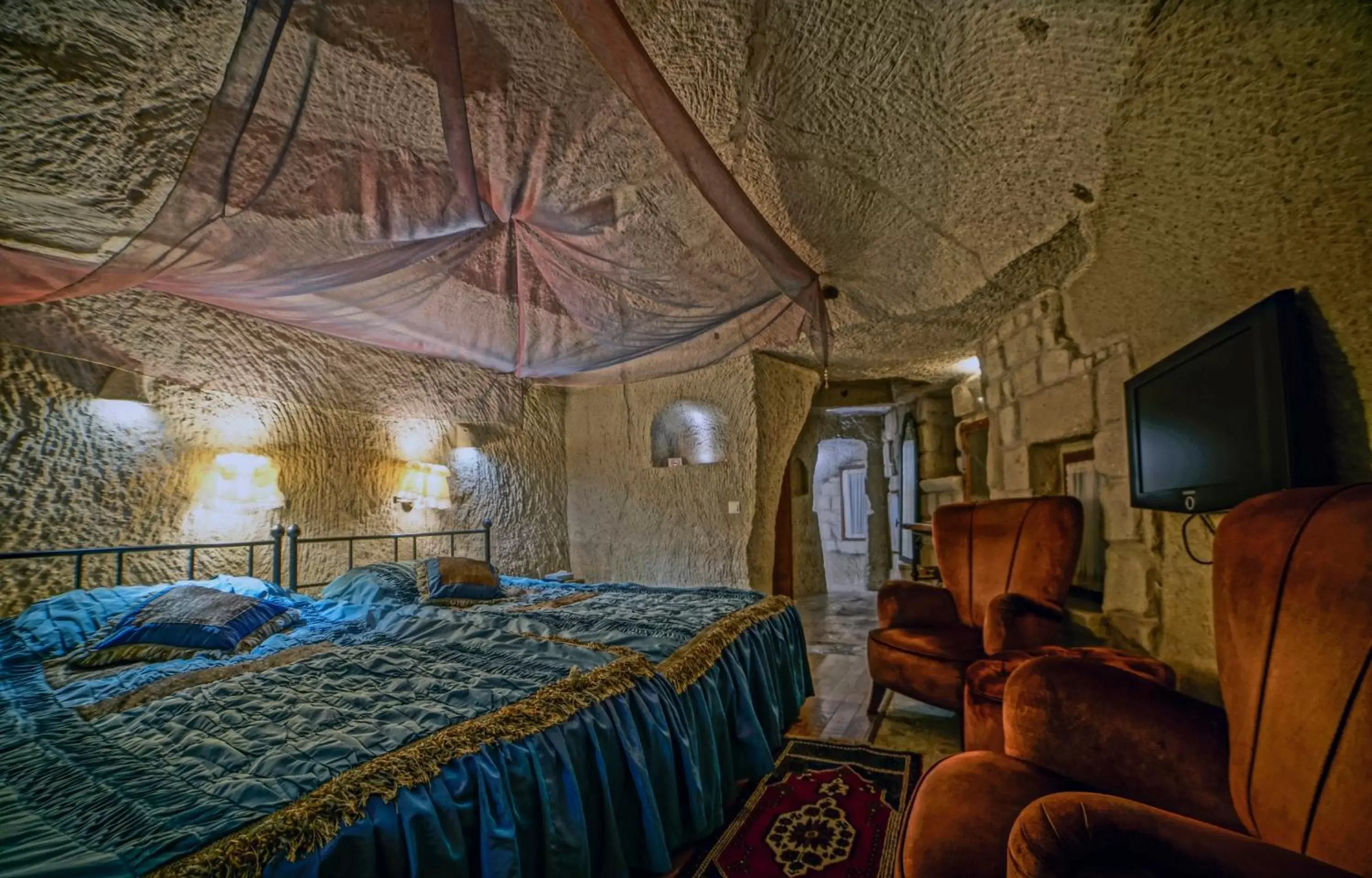 Bed in Anatolian Houses Cave Hotel & SPA