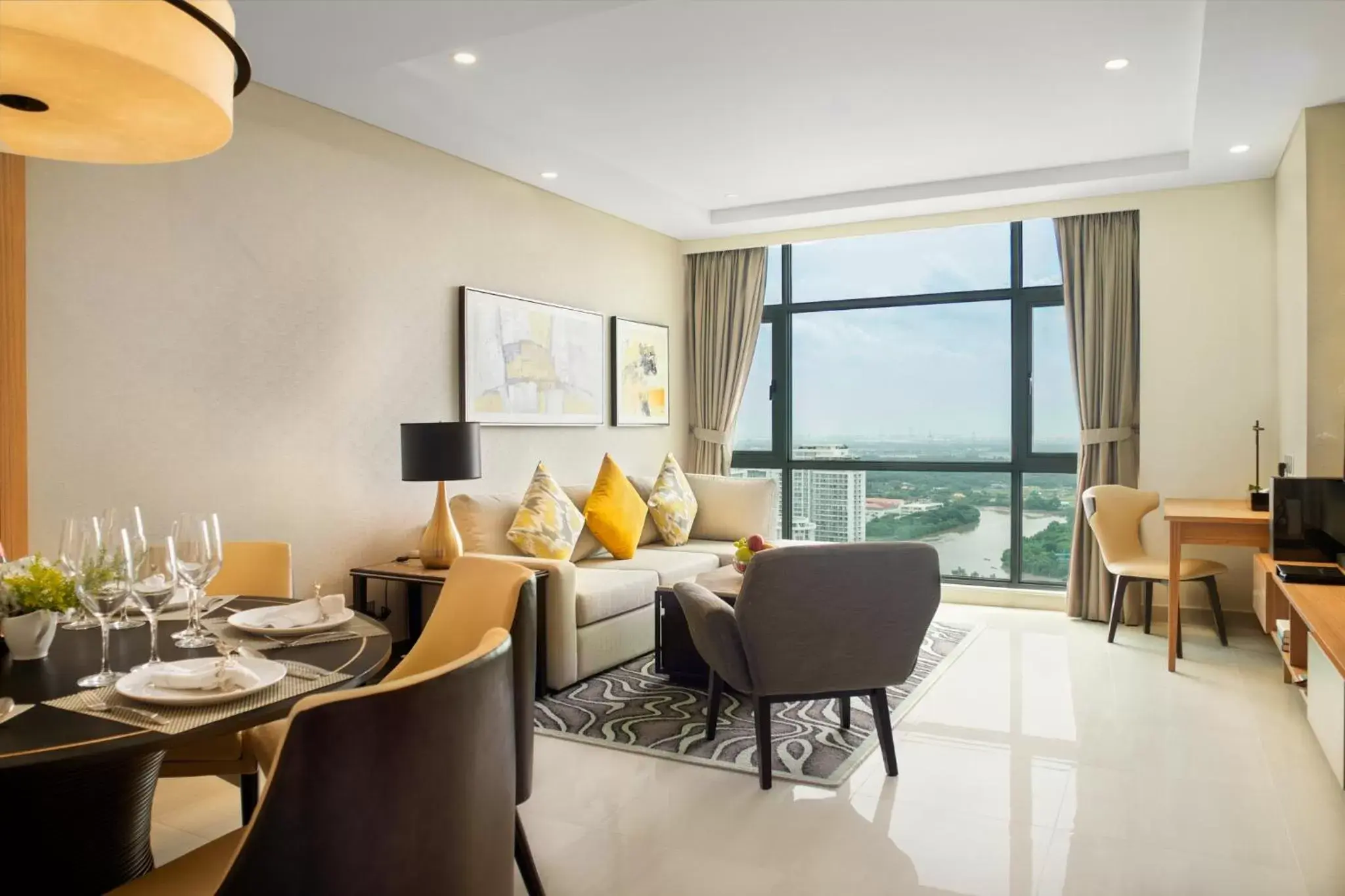 Living room in Oakwood Residence Saigon Living room in Oakwood Residence Saigon