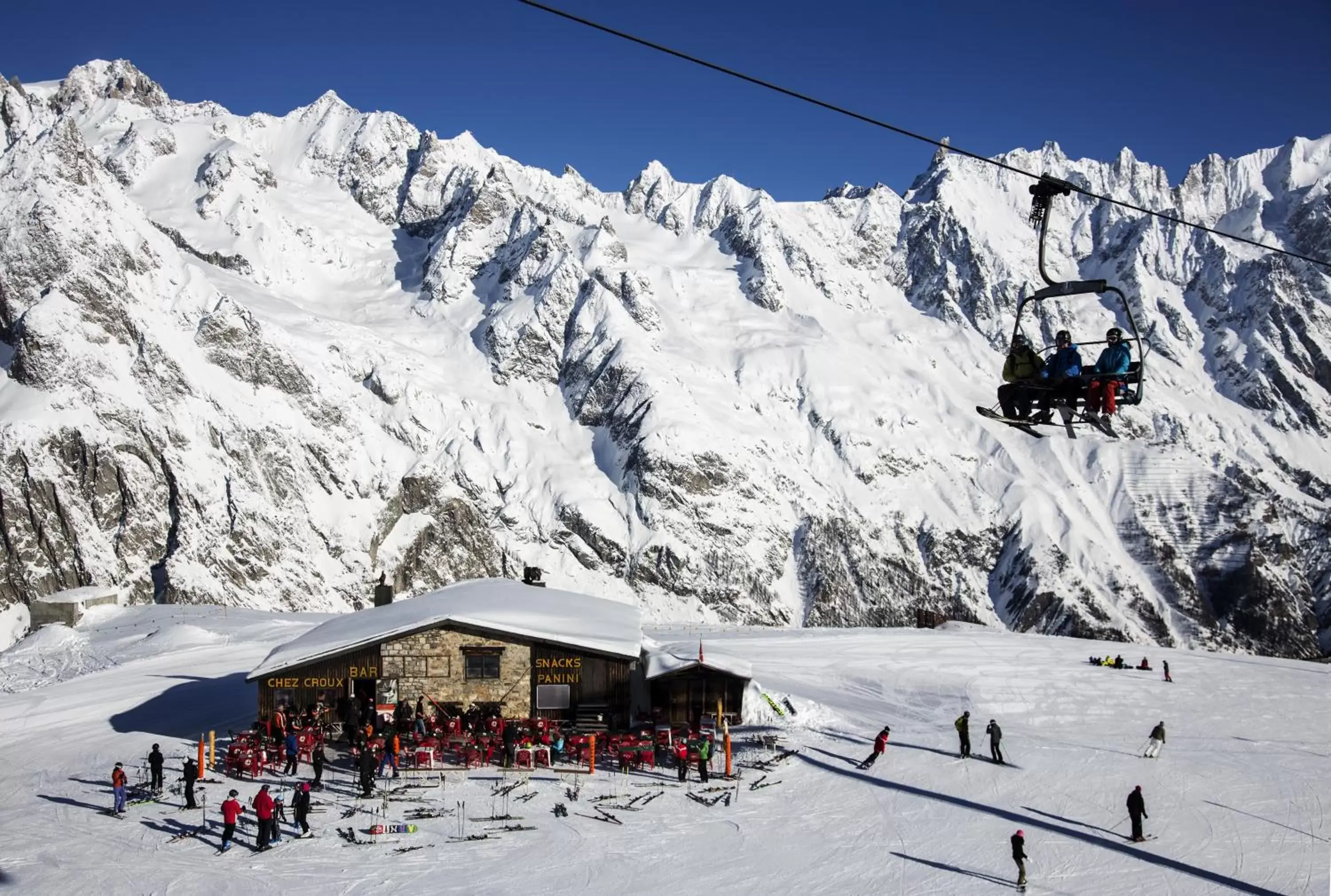 View (from property/room), Winter in Grand Hotel Courmayeur Mont Blanc