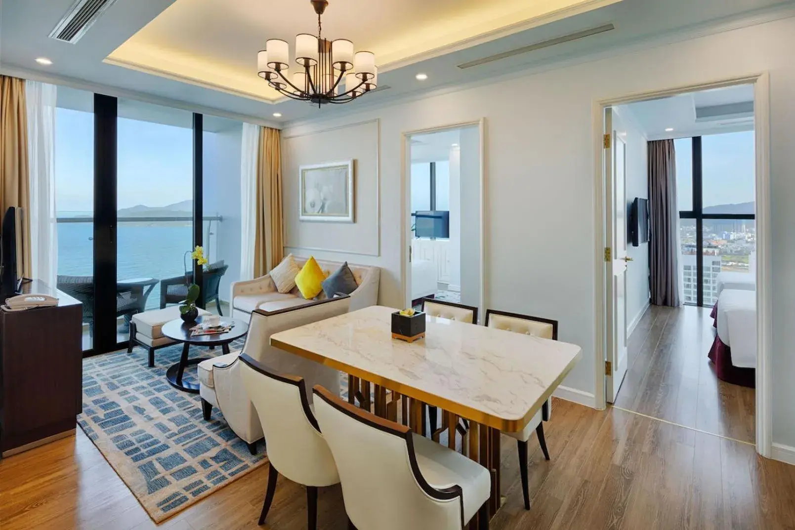 Living room, Dining Area in Vinpearl Beachfront Nha Trang