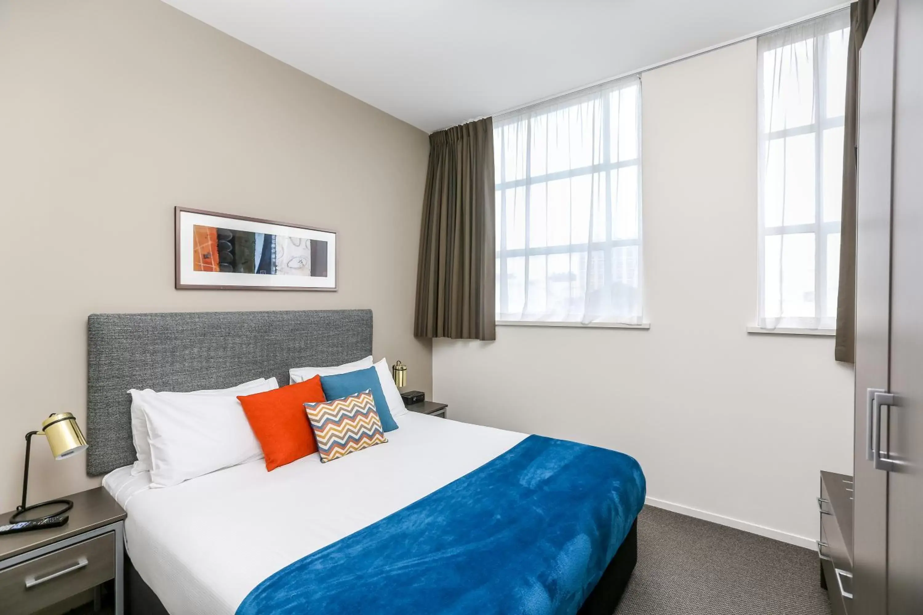 Bedroom, Bed in Quest New Plymouth Serviced Apartments