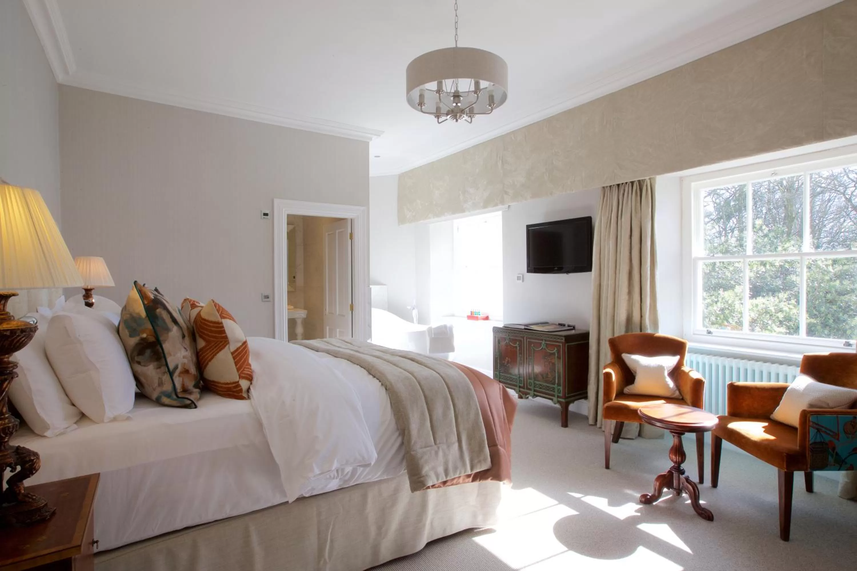 Photo of the whole room, Bed in Storrs Hall Hotel on the shore of Lake Windermere