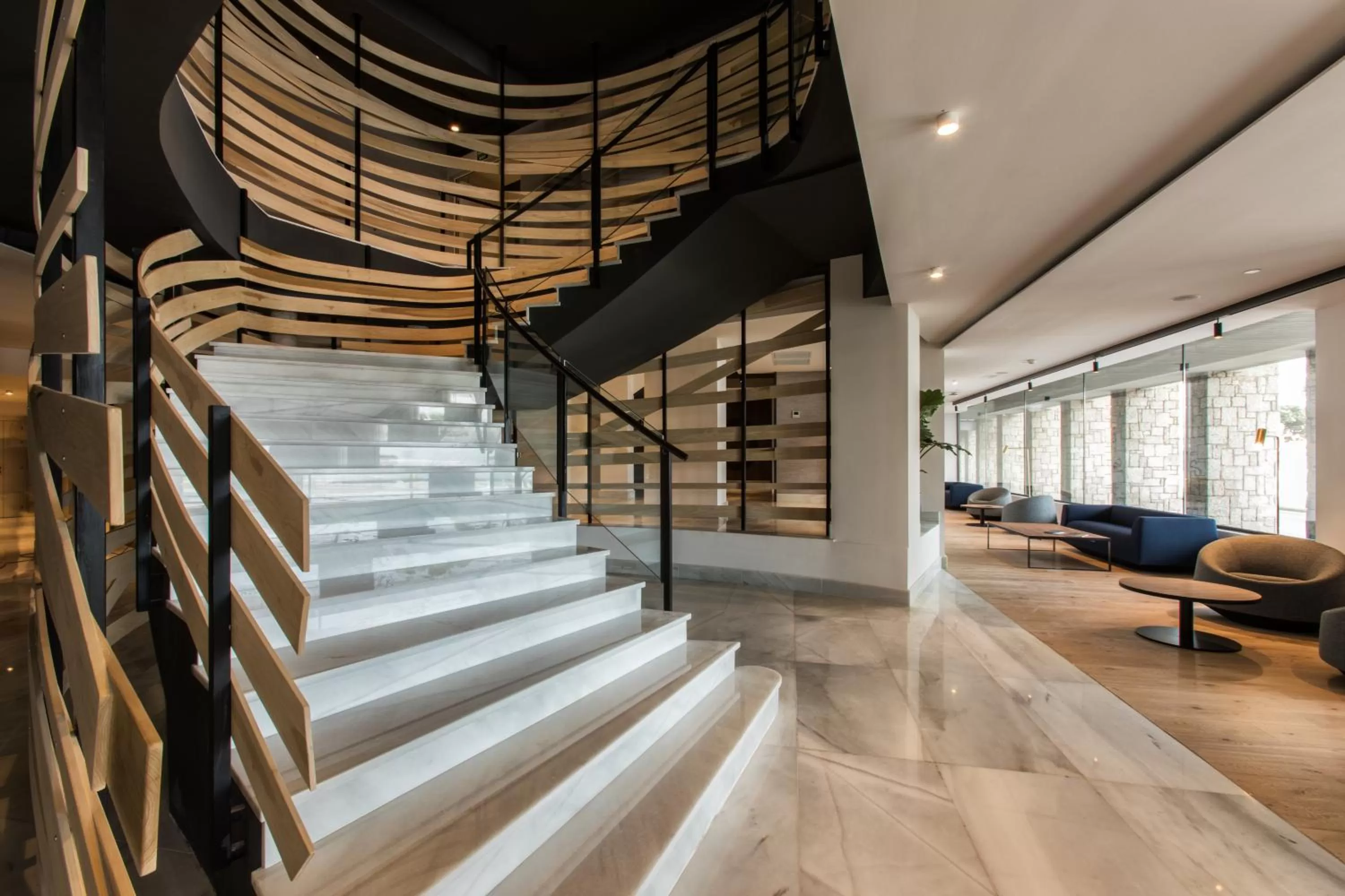 Lobby or reception in Hotel Riazor