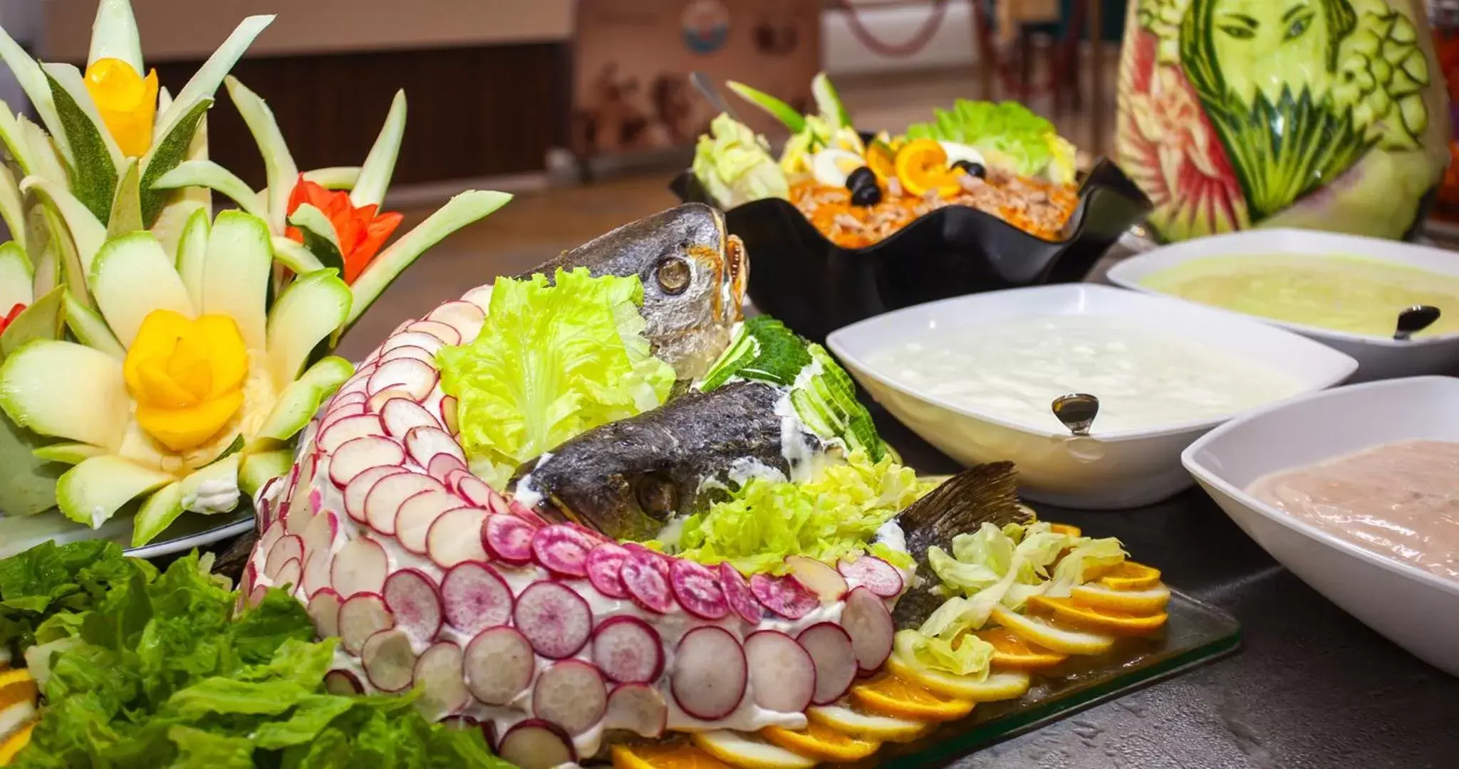 Restaurant/places to eat in El Mouradi Palace- Couple et Famille uniquement Restaurant/places to eat in El Mouradi Palace- Couple et Famille uniquement