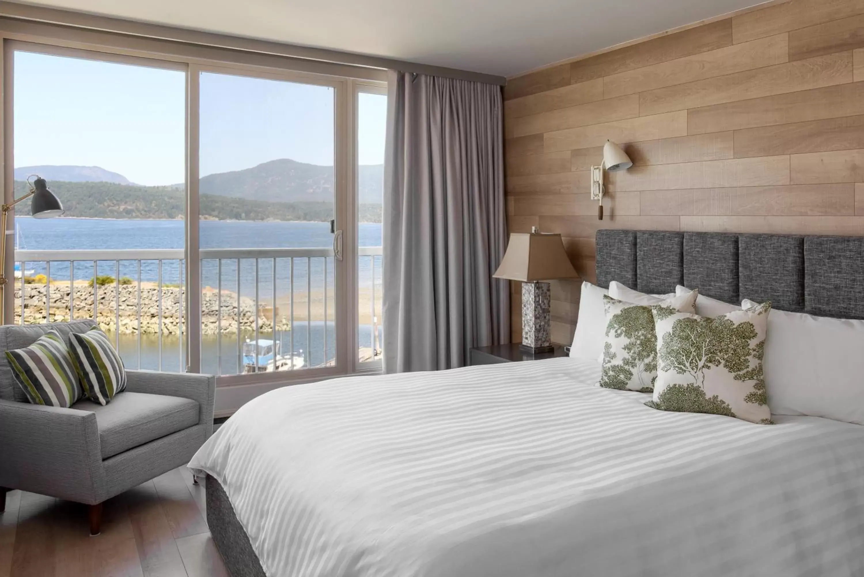 Bed in Oceanfront Suites at Cowichan Bay