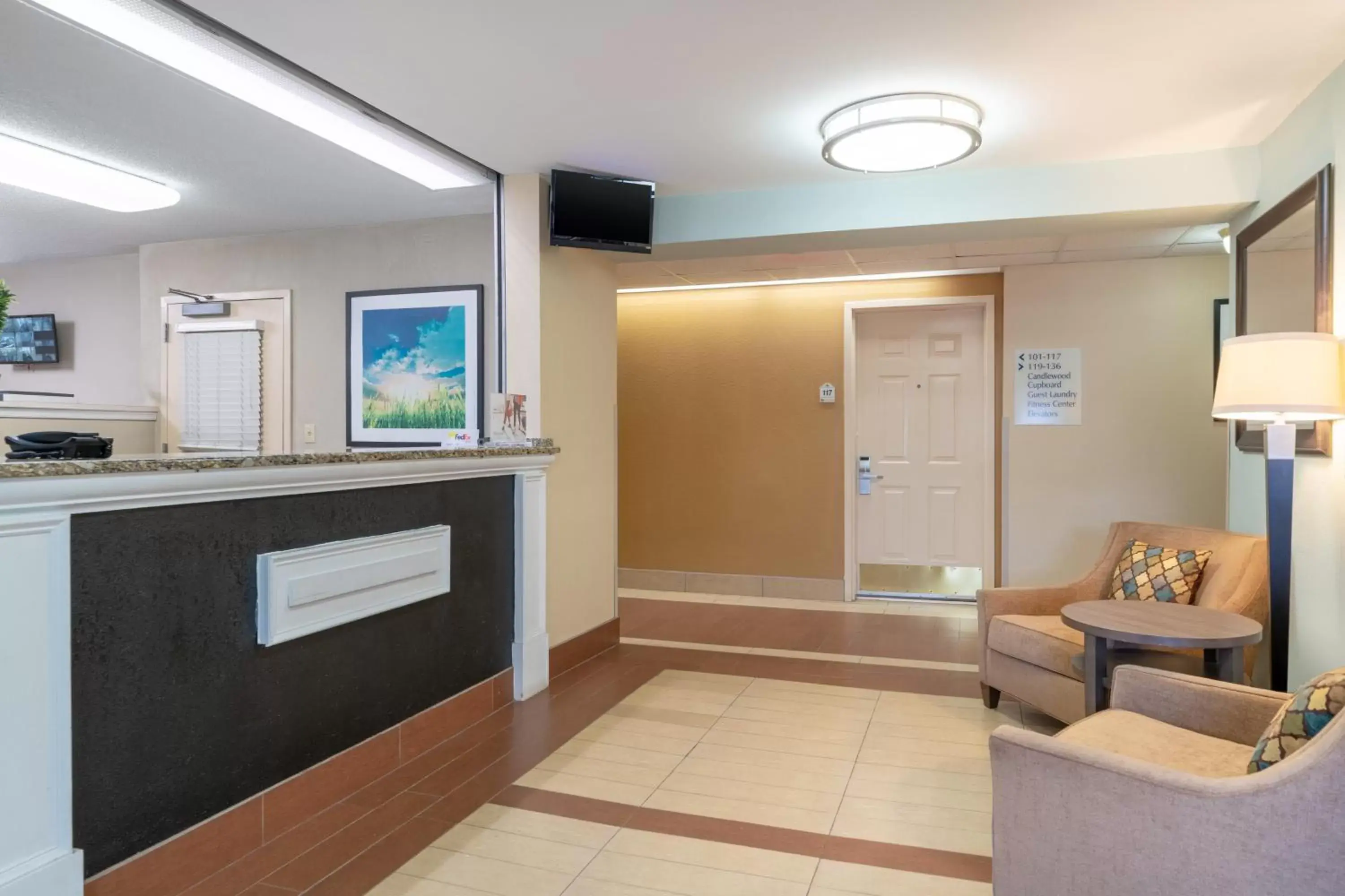 Property building, Lobby/Reception in Candlewood Suites Washington-Dulles Herndon, an IHG Hotel