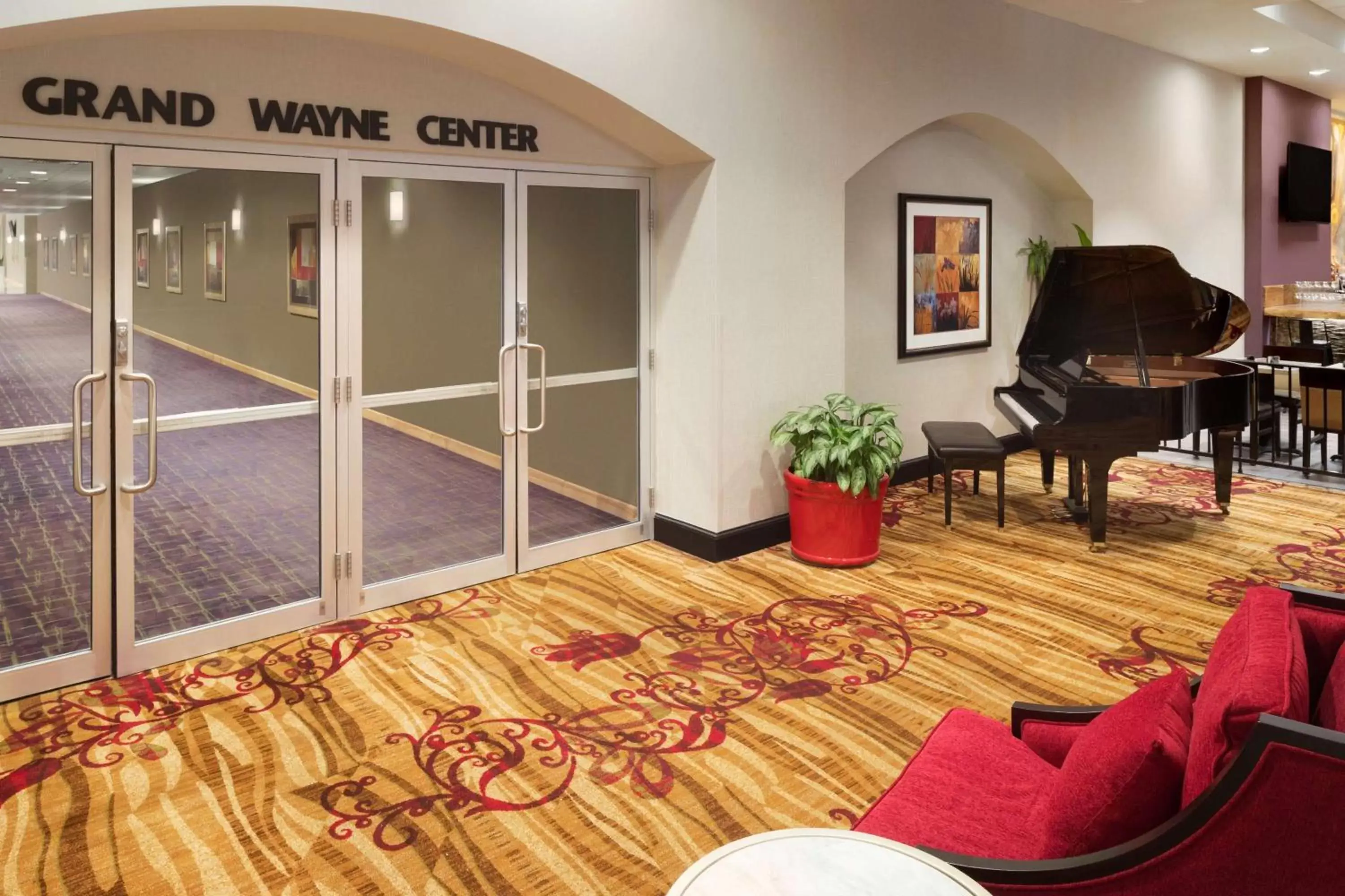 Lobby or reception in Hilton Fort Wayne at the Grand Wayne Convention Center
