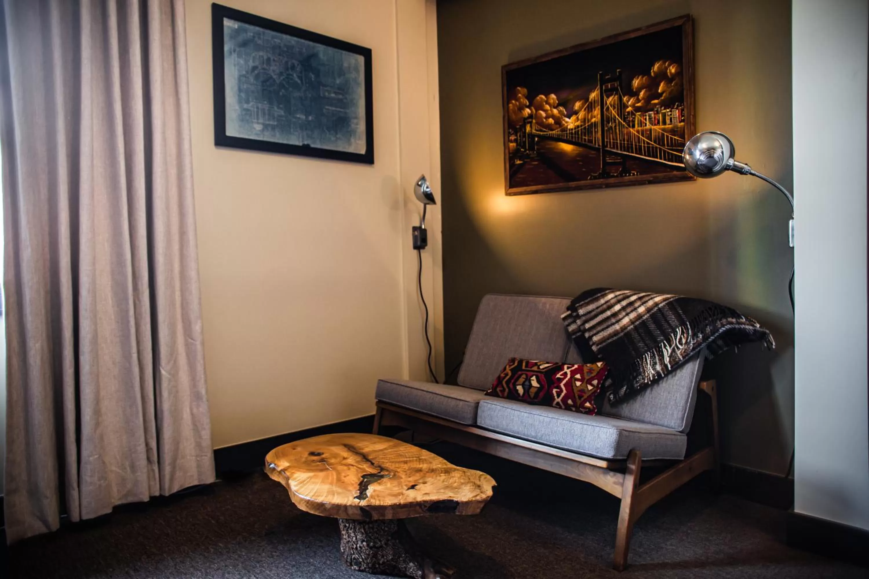 Seating area in KEX Hotel