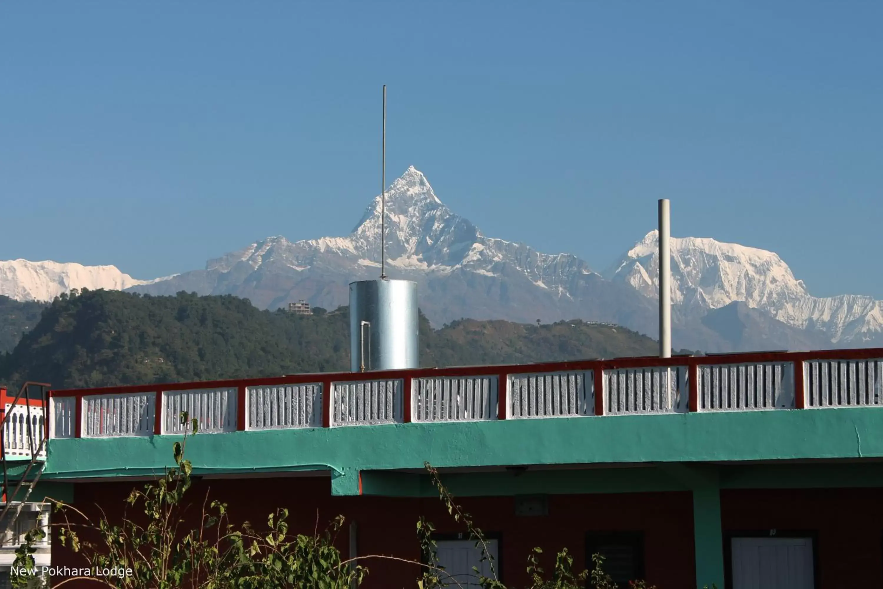 View (from property/room), Mountain View in New Pokhara Lodge - Lakeside, Pokhara Nepal