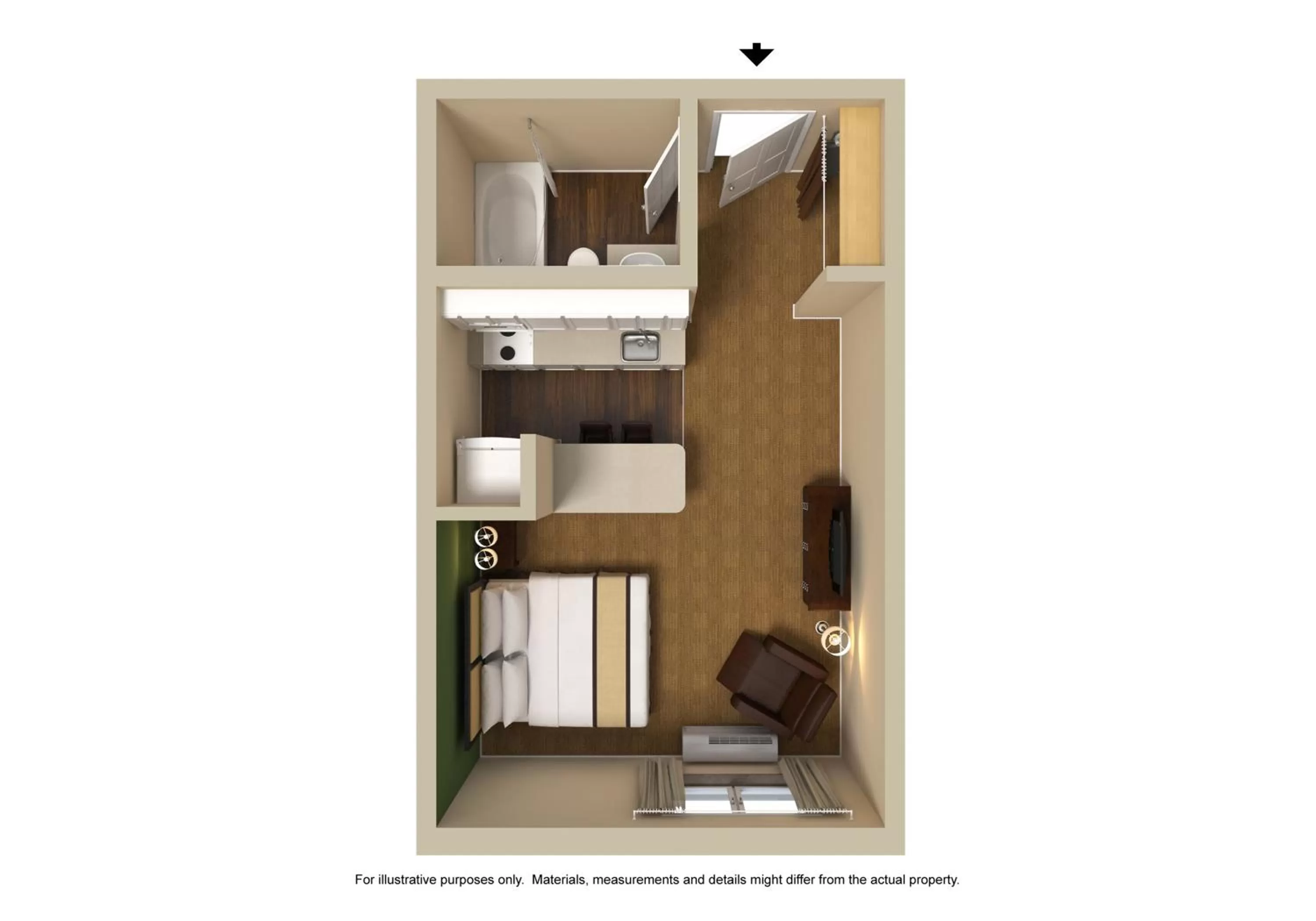 Floor plan in Extended Stay America Suites - Akron - Copley - East