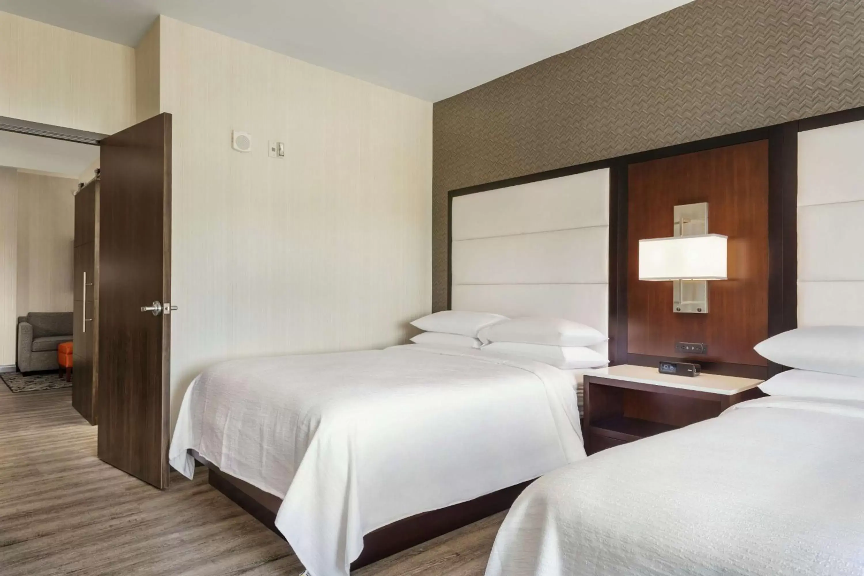 Living room, Bed in Embassy Suites By Hilton Noblesville Indianapolis Conv Ctr Living room, Bed in Embassy Suites By Hilton Noblesville Indianapolis Conv Ctr