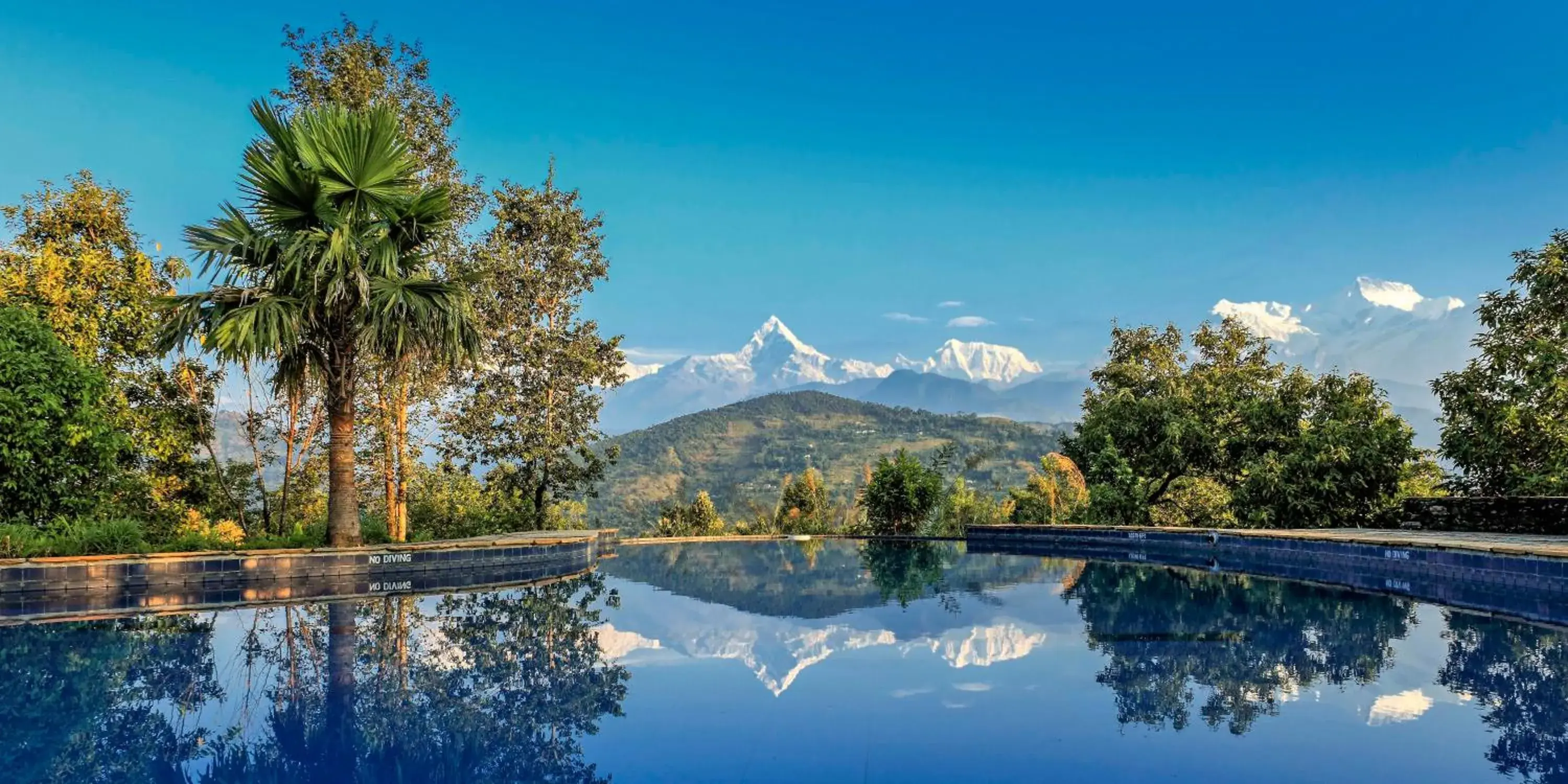 Natural landscape, Swimming Pool in Tiger Mountain Pokhara Lodge