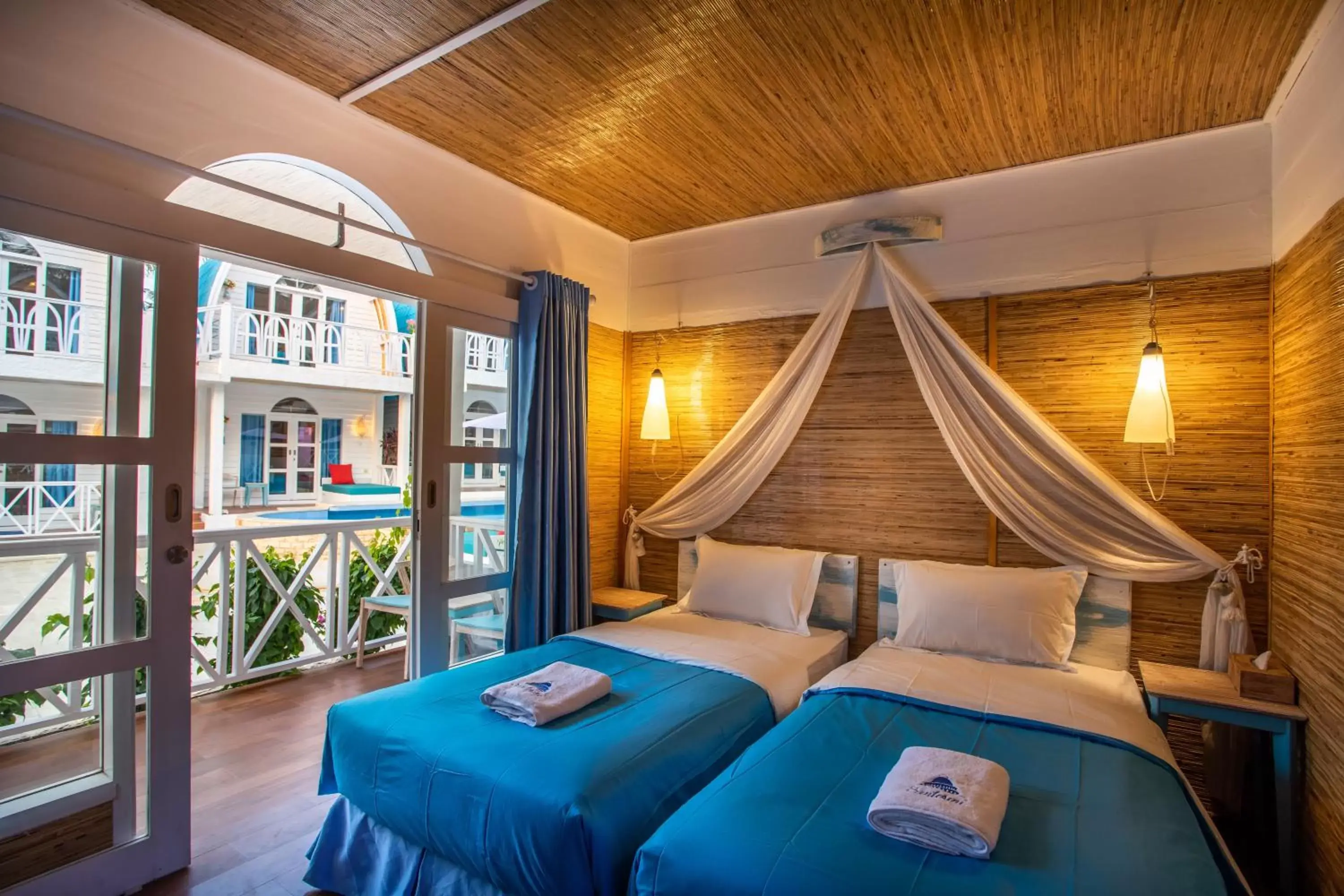 Bedroom, Bed in Santorini Beach Resort Bedroom, Bed in Santorini Beach Resort