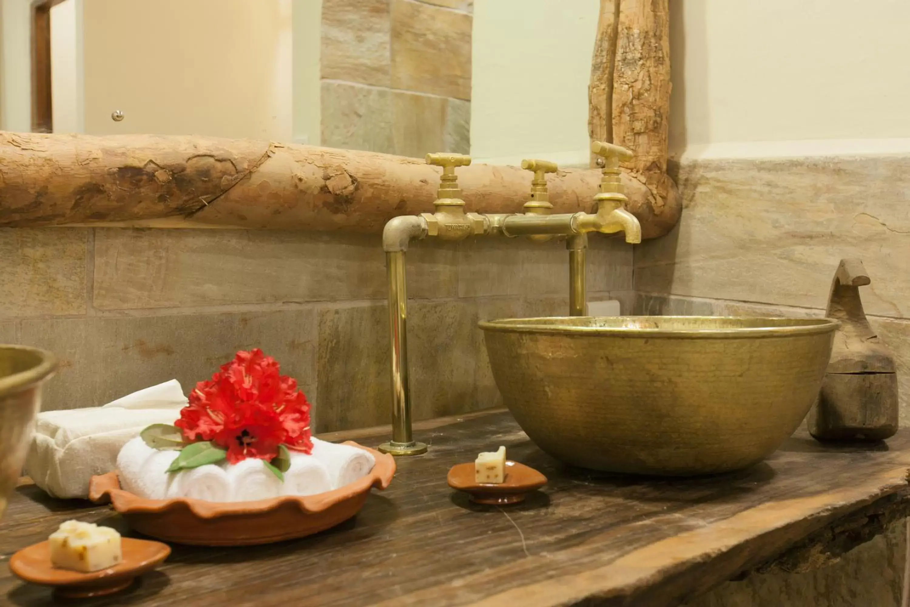 Decorative detail, Bathroom in Dwarika's Resort - Dhulikhel