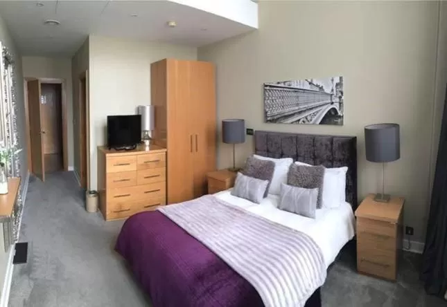 Bedroom, Bed in Quebecs Luxury Aparthotel