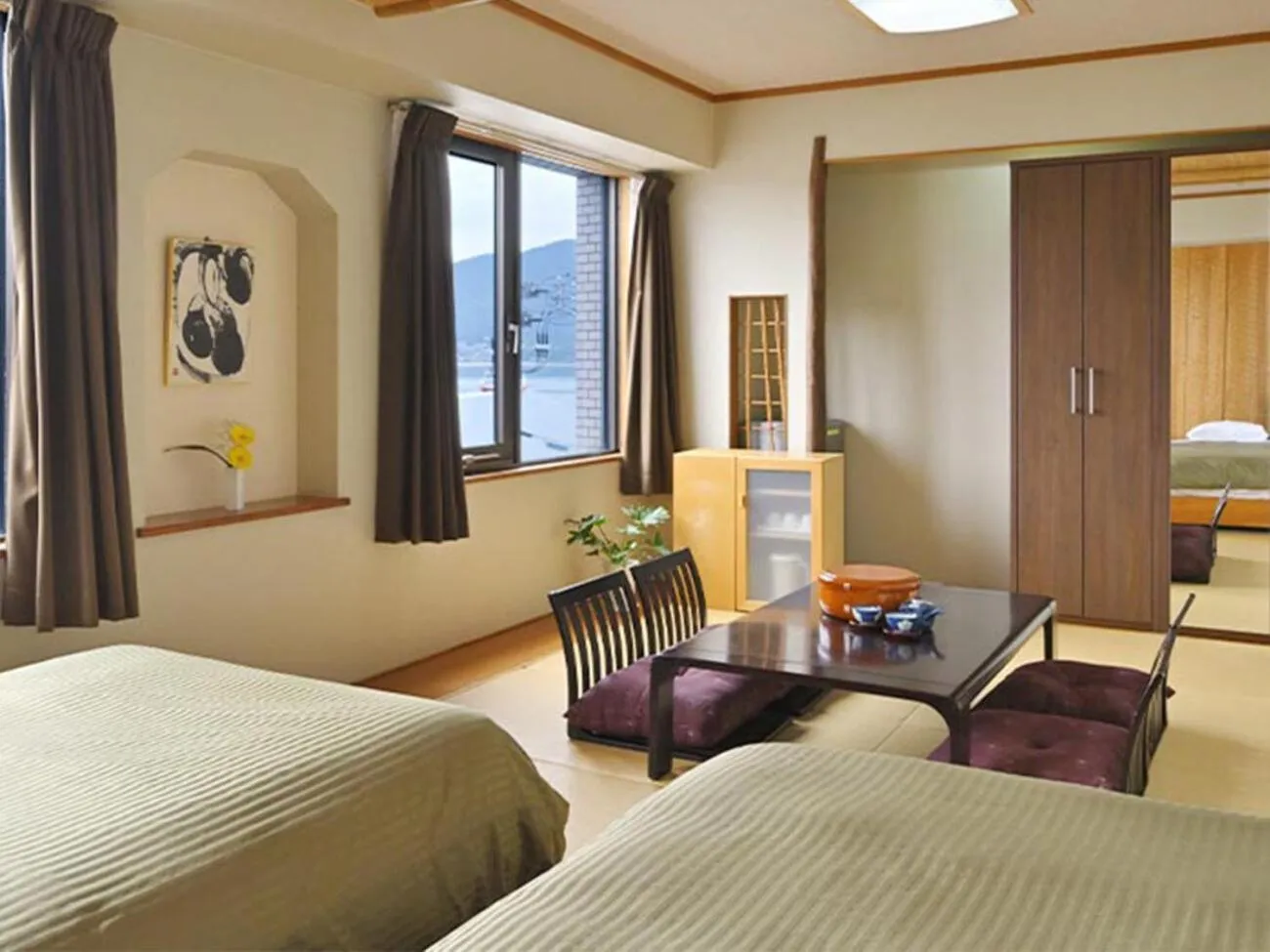 Photo of the whole room, Bed in Miyajima Coral Hotel