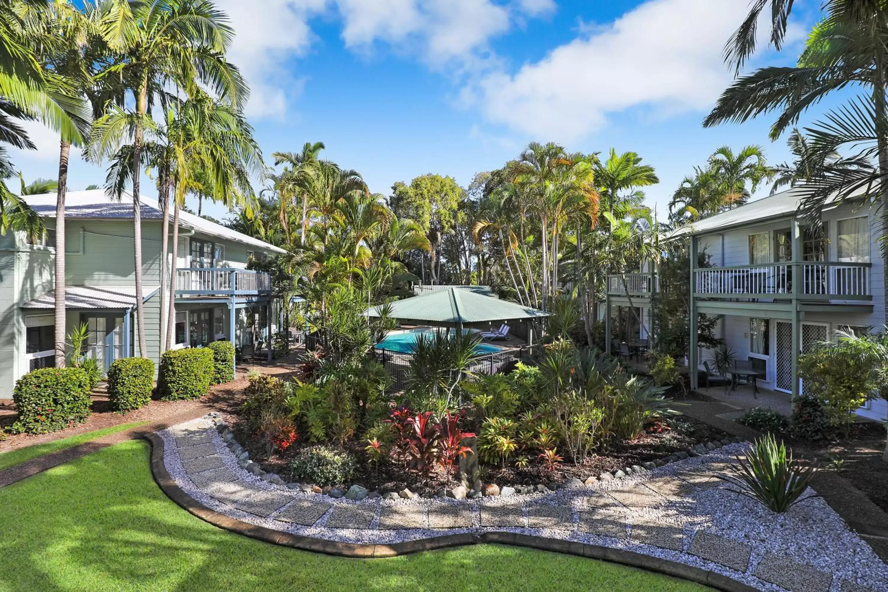 Garden view, Property Building in Coral Beach Noosa Resort