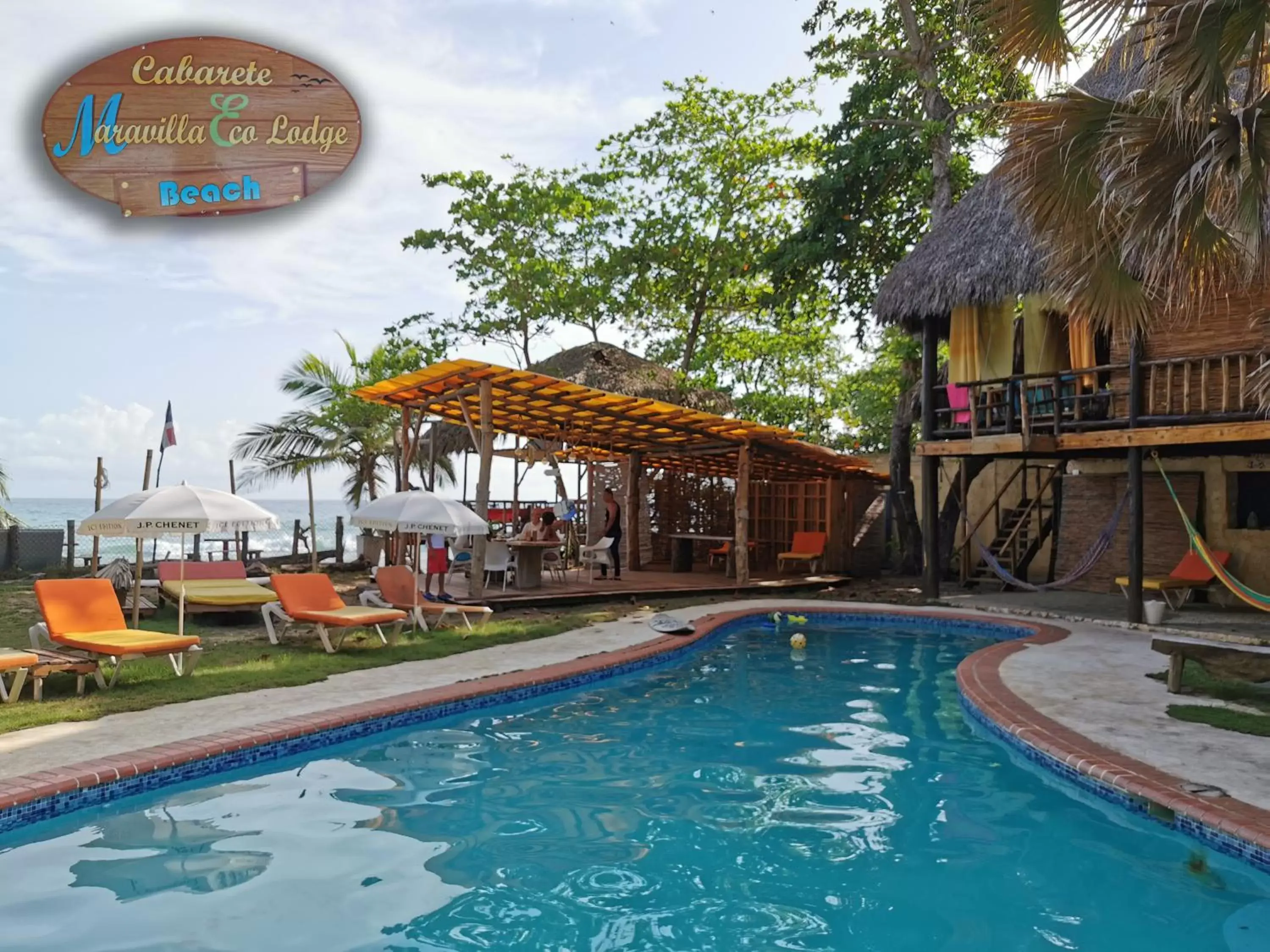 Property building, Swimming Pool in Cabarete Maravilla Eco Lodge Boutique Beach Surf & Kite