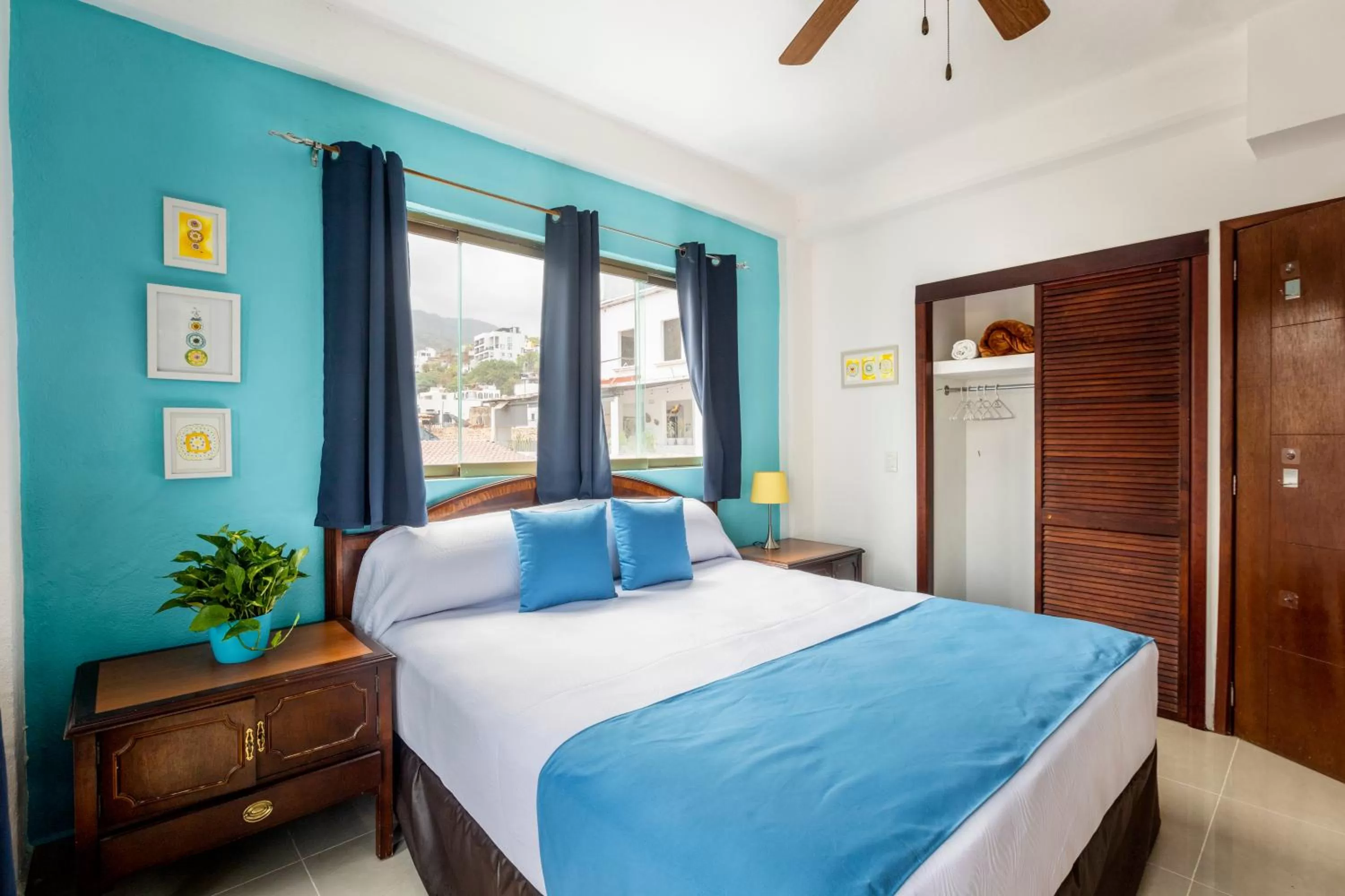 Bed in Hotel Pueblito Vallarta