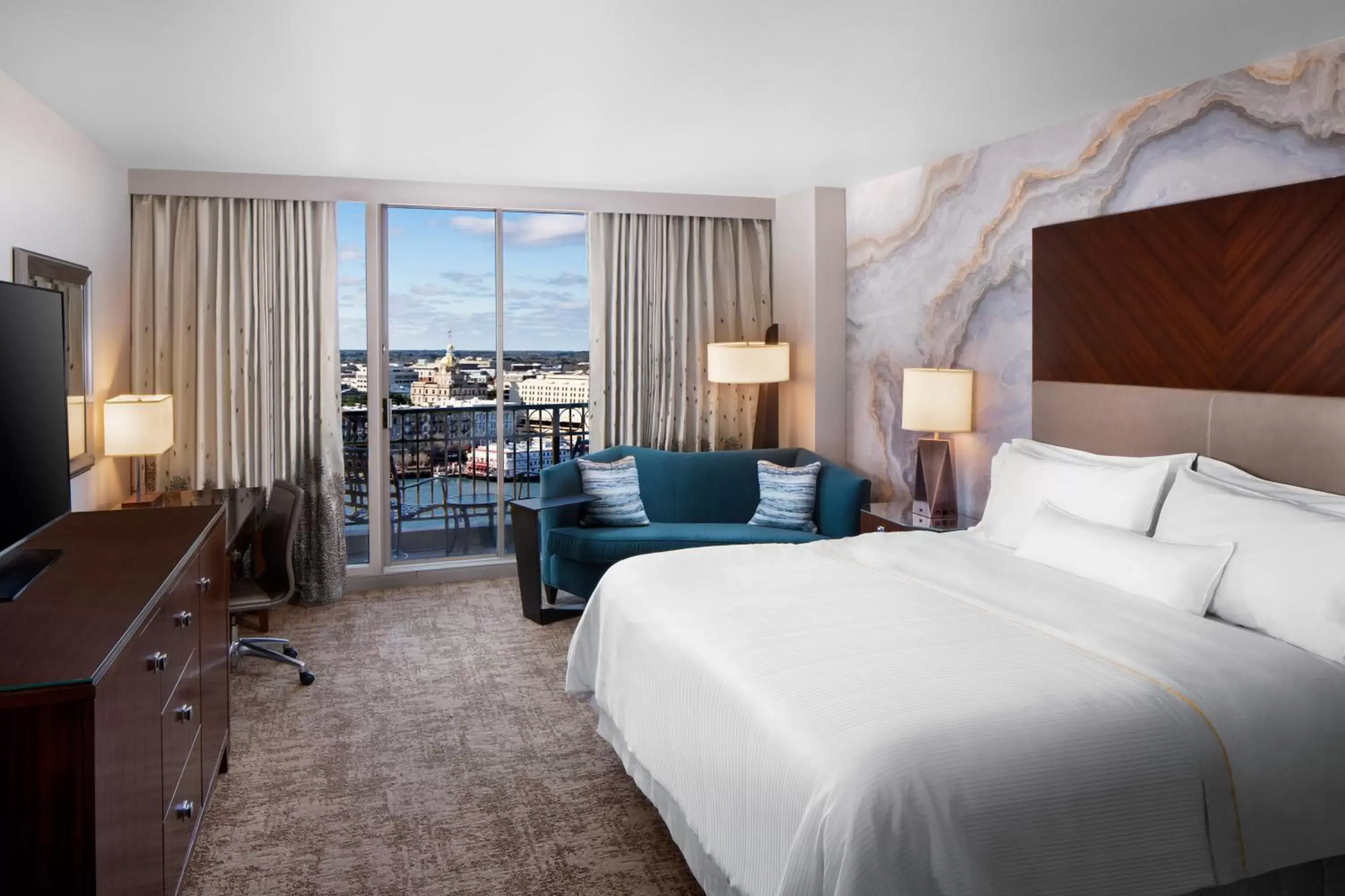 Guest room, King, Savannah view, River view, Balcony in The Westin Savannah Harbor Golf Resort & Spa