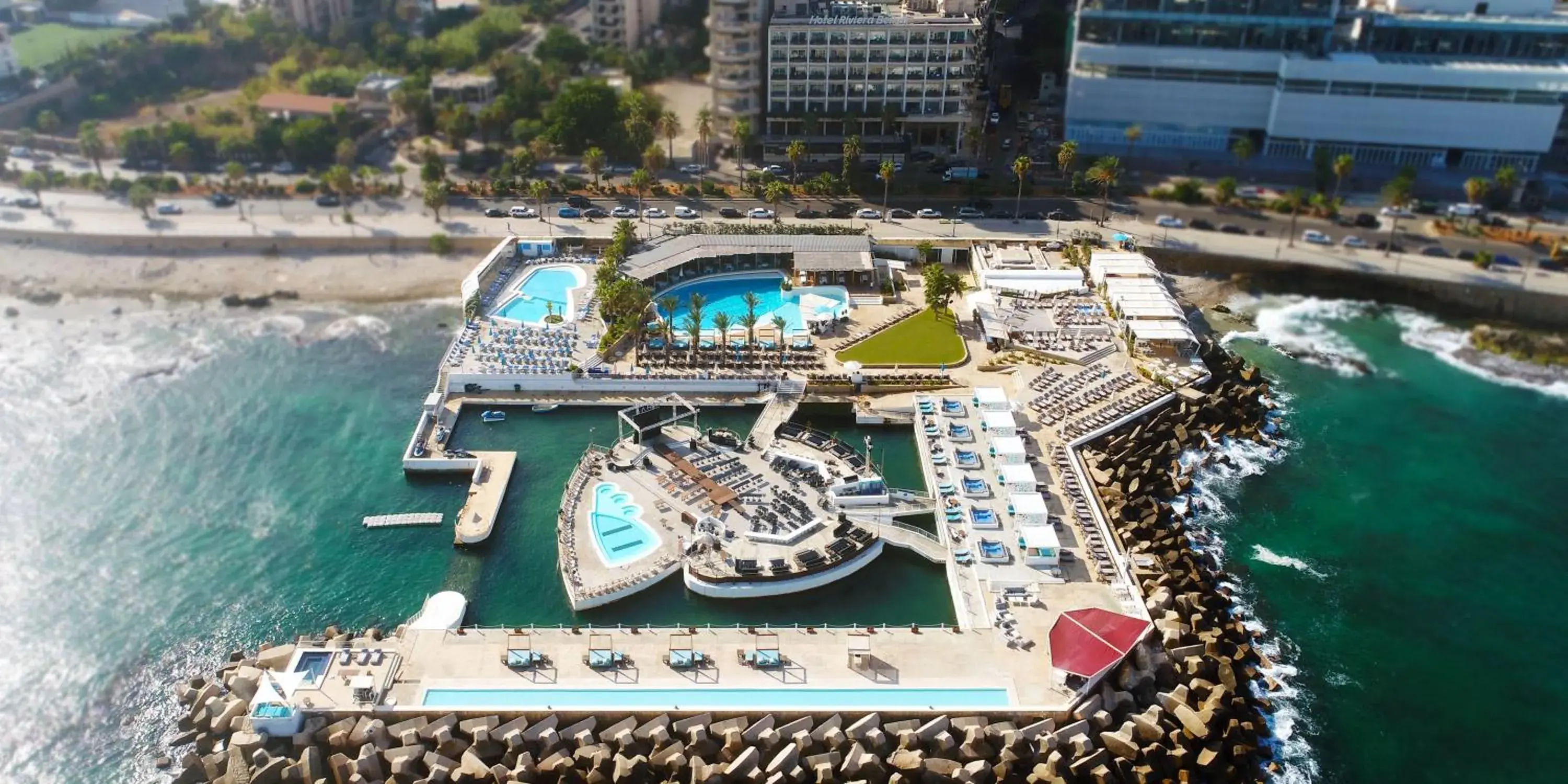 Bird's eye view, Bird's-eye View in Riviera Hotel and Beach Lounge, Beirut