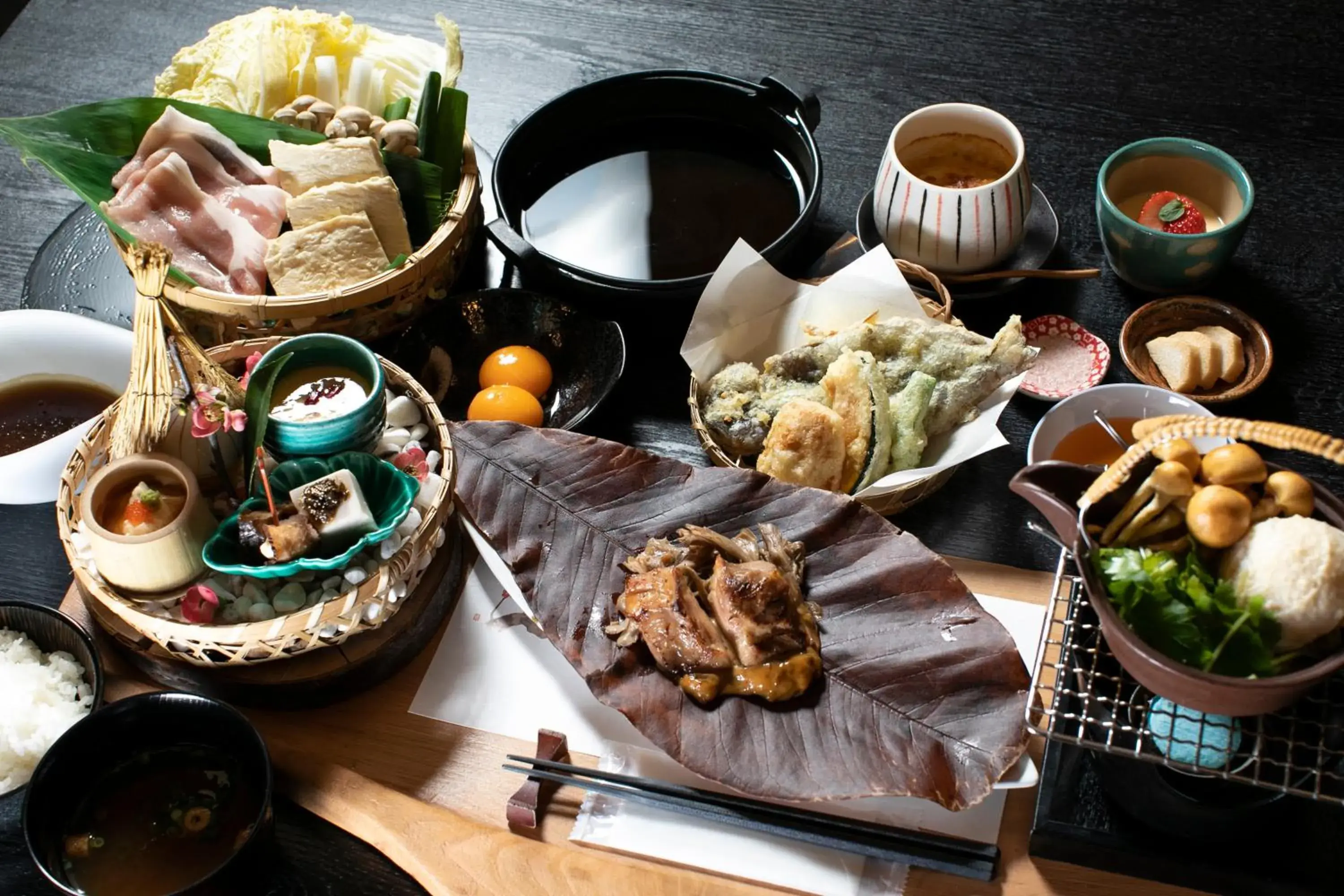 Food close-up in Hatcho no Yu Hot Spring Ryokan