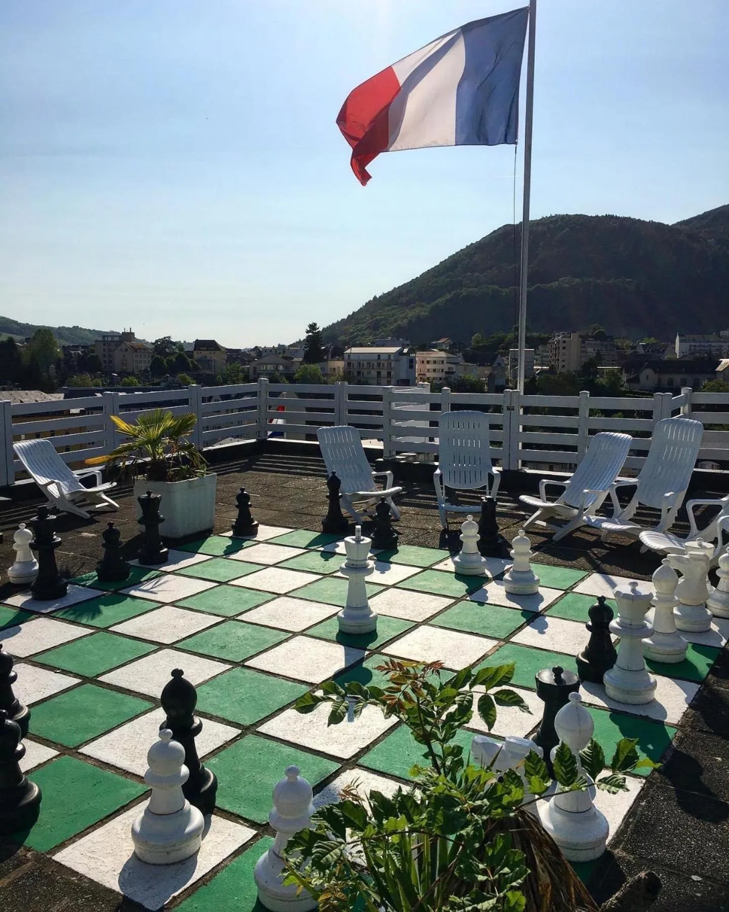 Patio in Hôtel Christina Lourdes