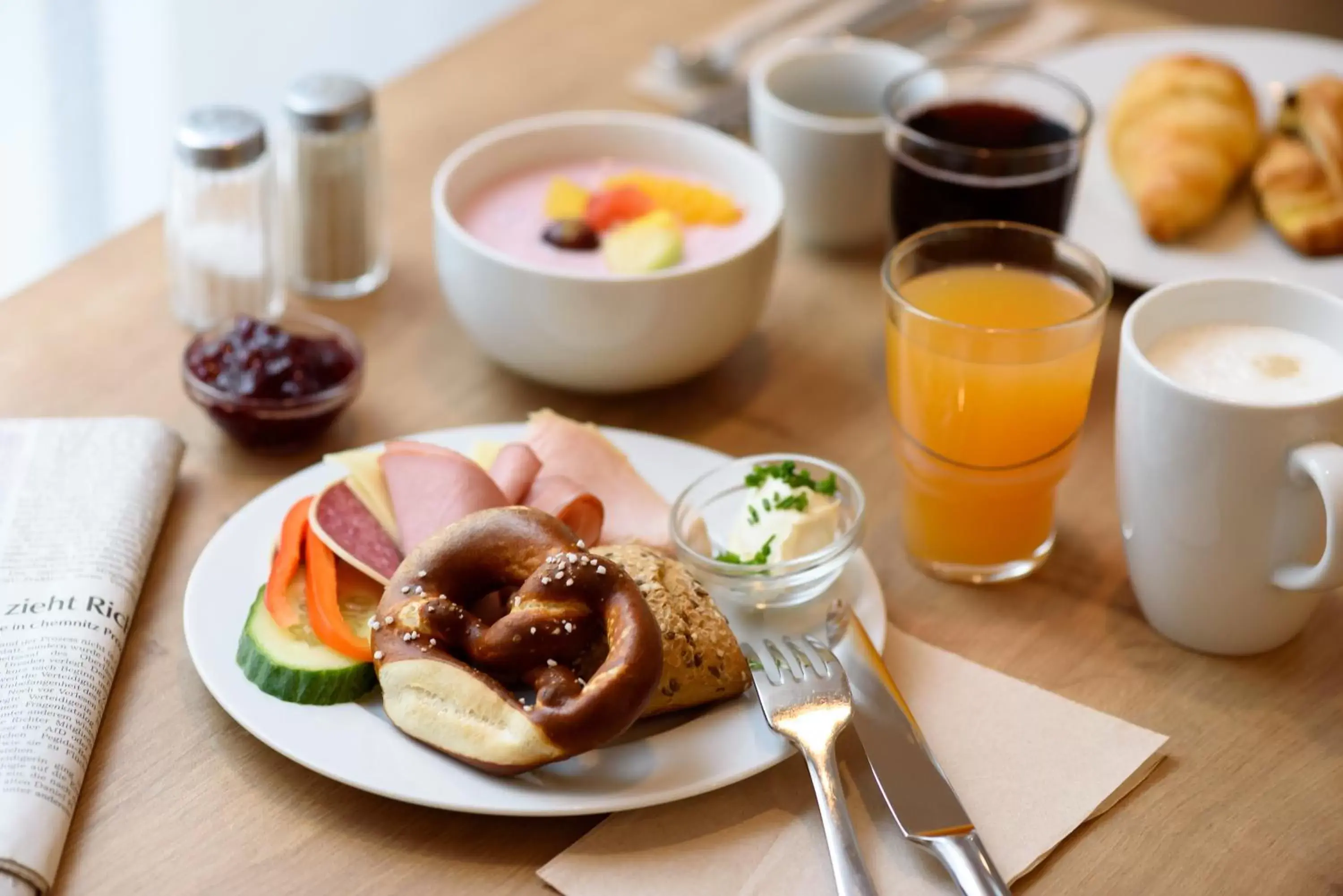 Continental breakfast in Holiday Inn Express Augsburg by IHG Continental breakfast in Holiday Inn Express Augsburg by IHG