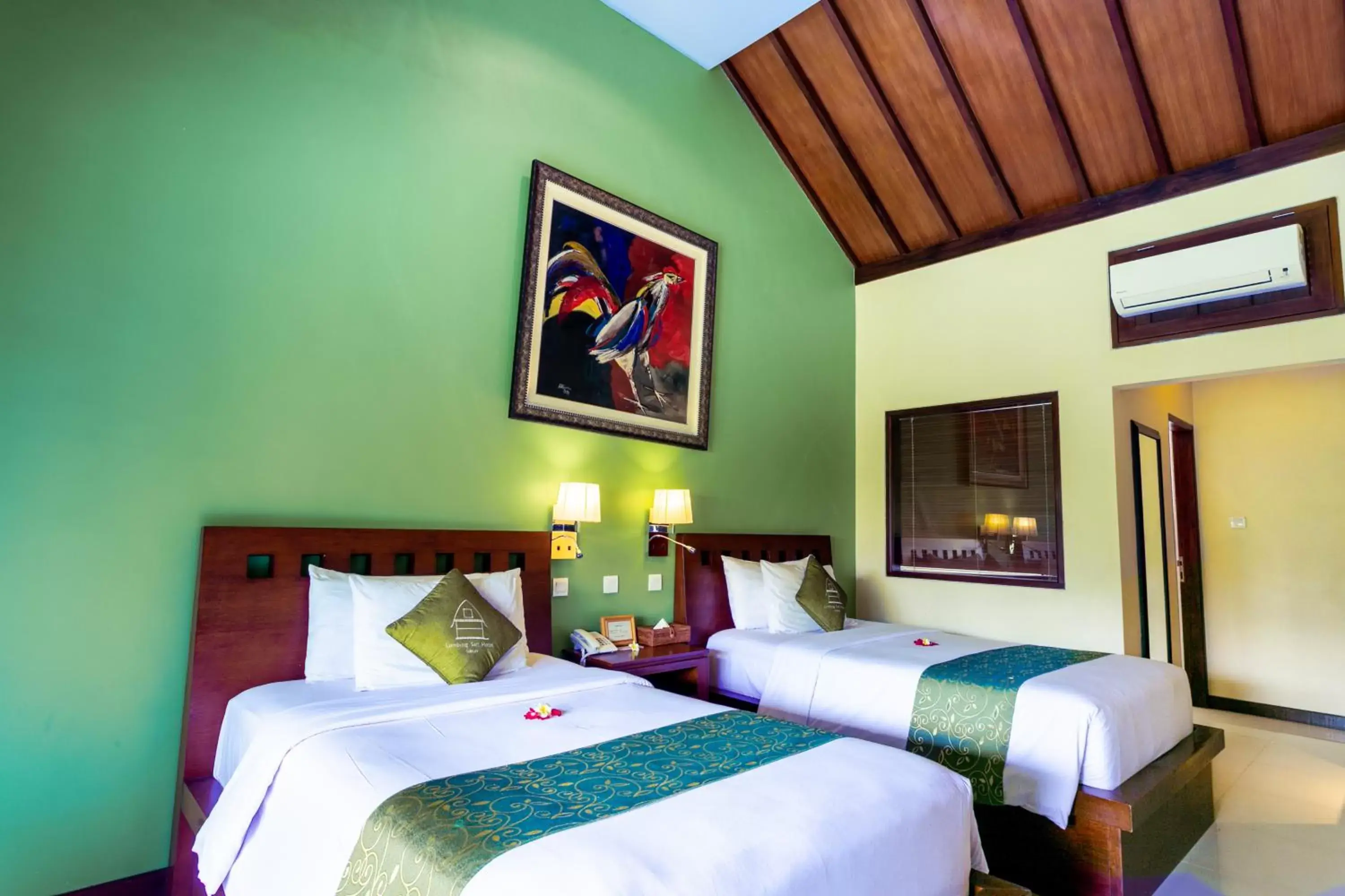 Bed in Lumbung Sari Ubud Hotel - CHSE Certified Bed in Lumbung Sari Ubud Hotel - CHSE Certified