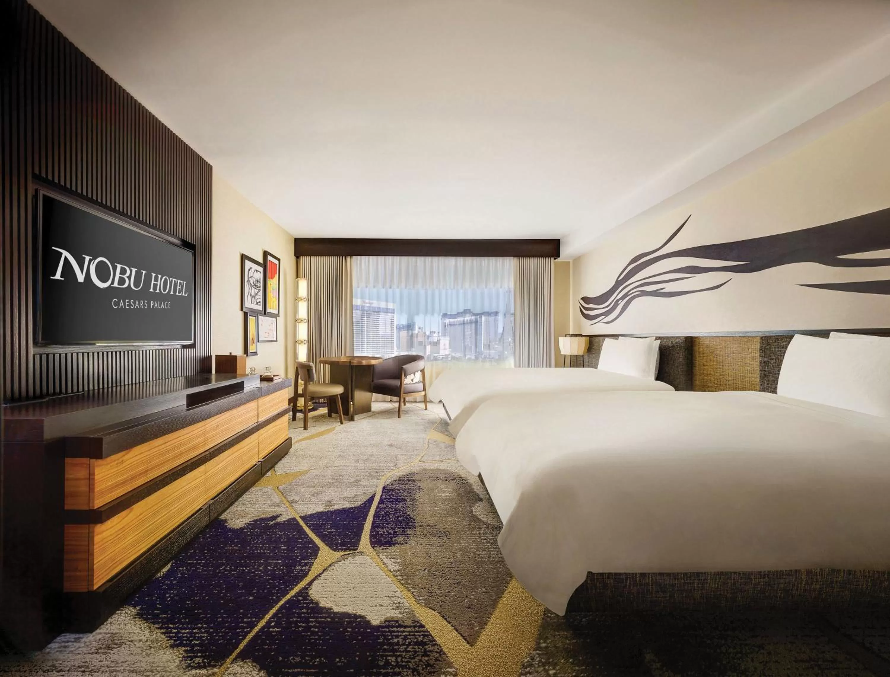 Bed in Nobu Las Vegas, A Caesars Destination