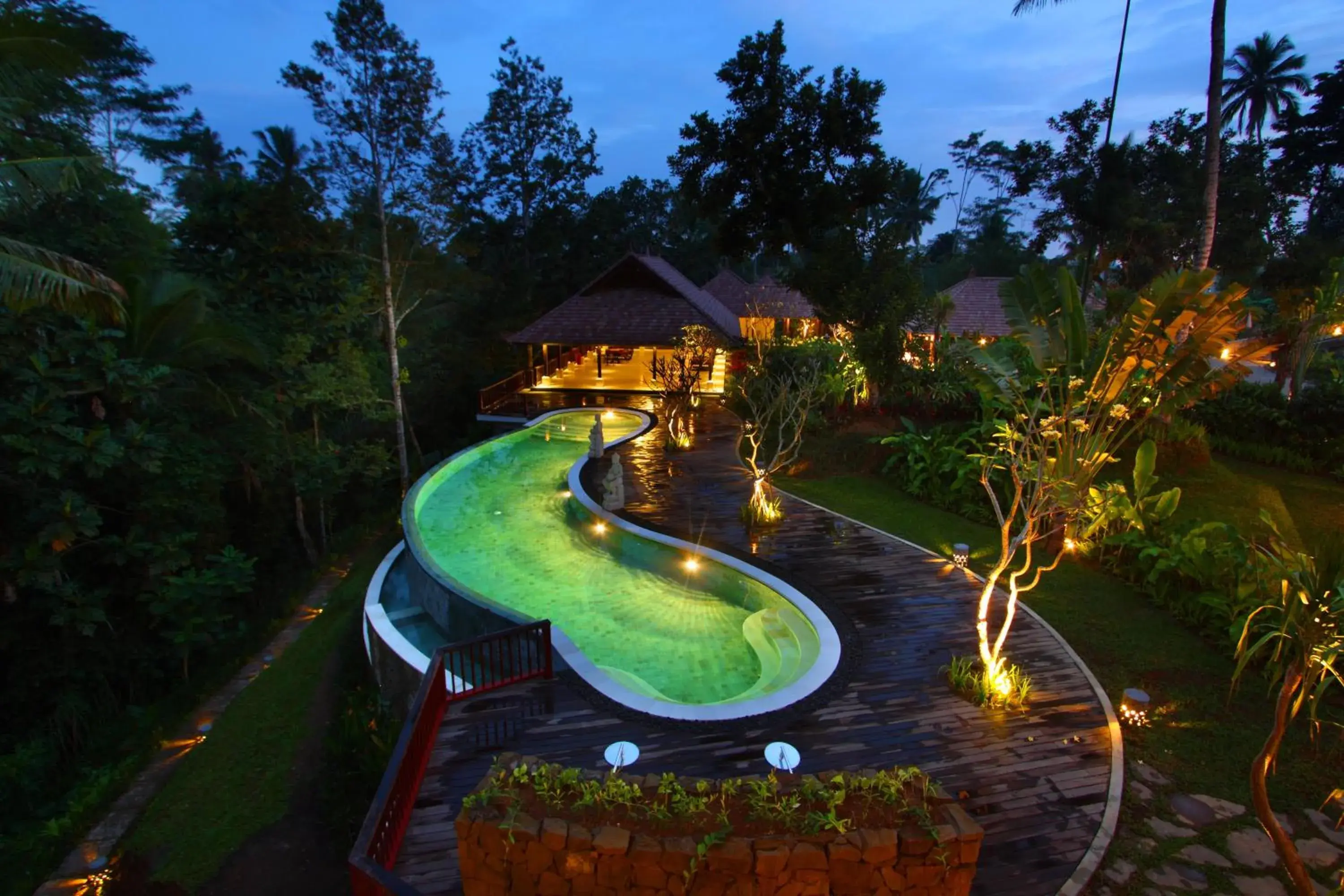 Night, Water Park in BeingSattvaa Luxury Ubud - CHSE Certified