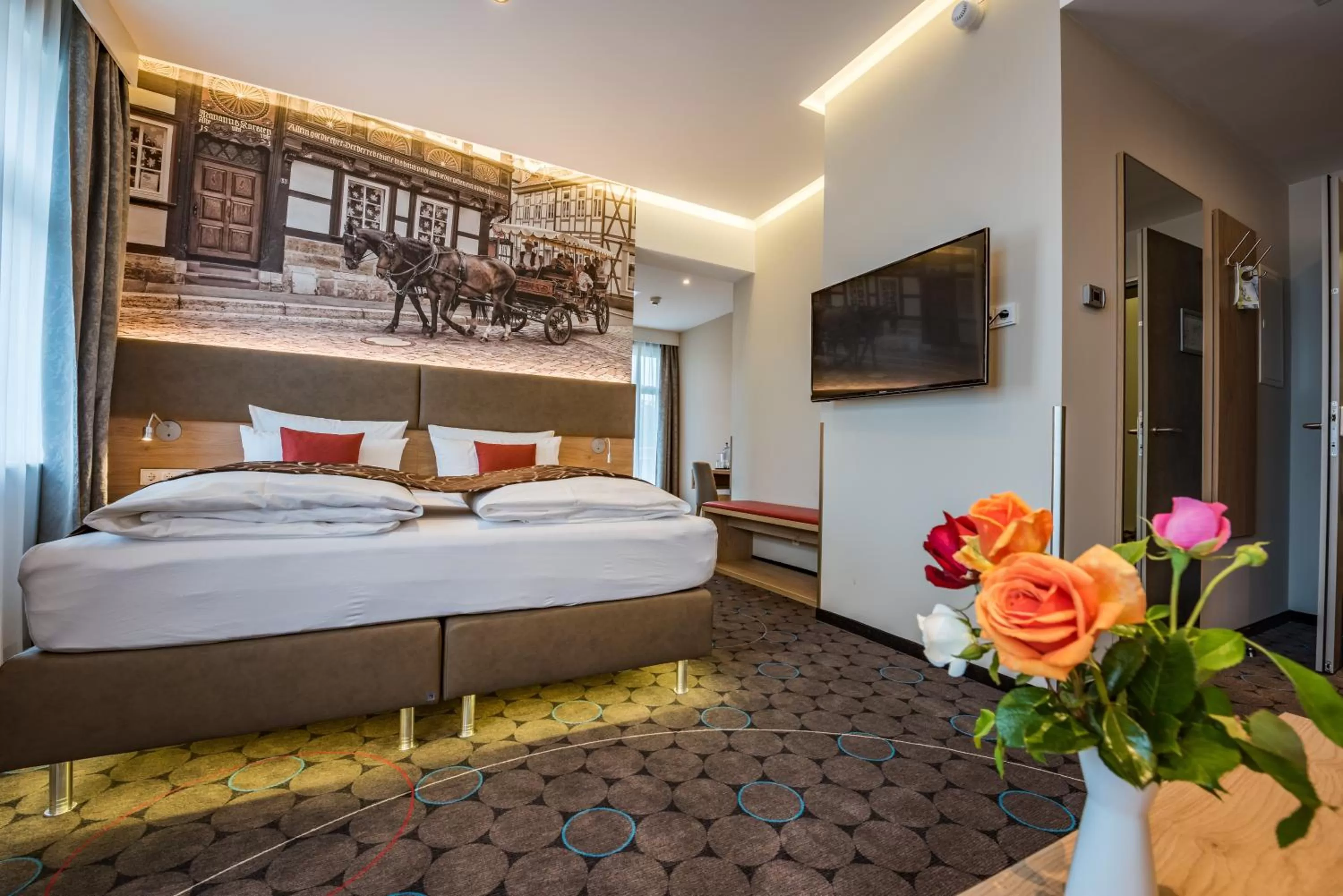 Photo of the whole room, Bed in AKZENT Hotel Villa Saxer