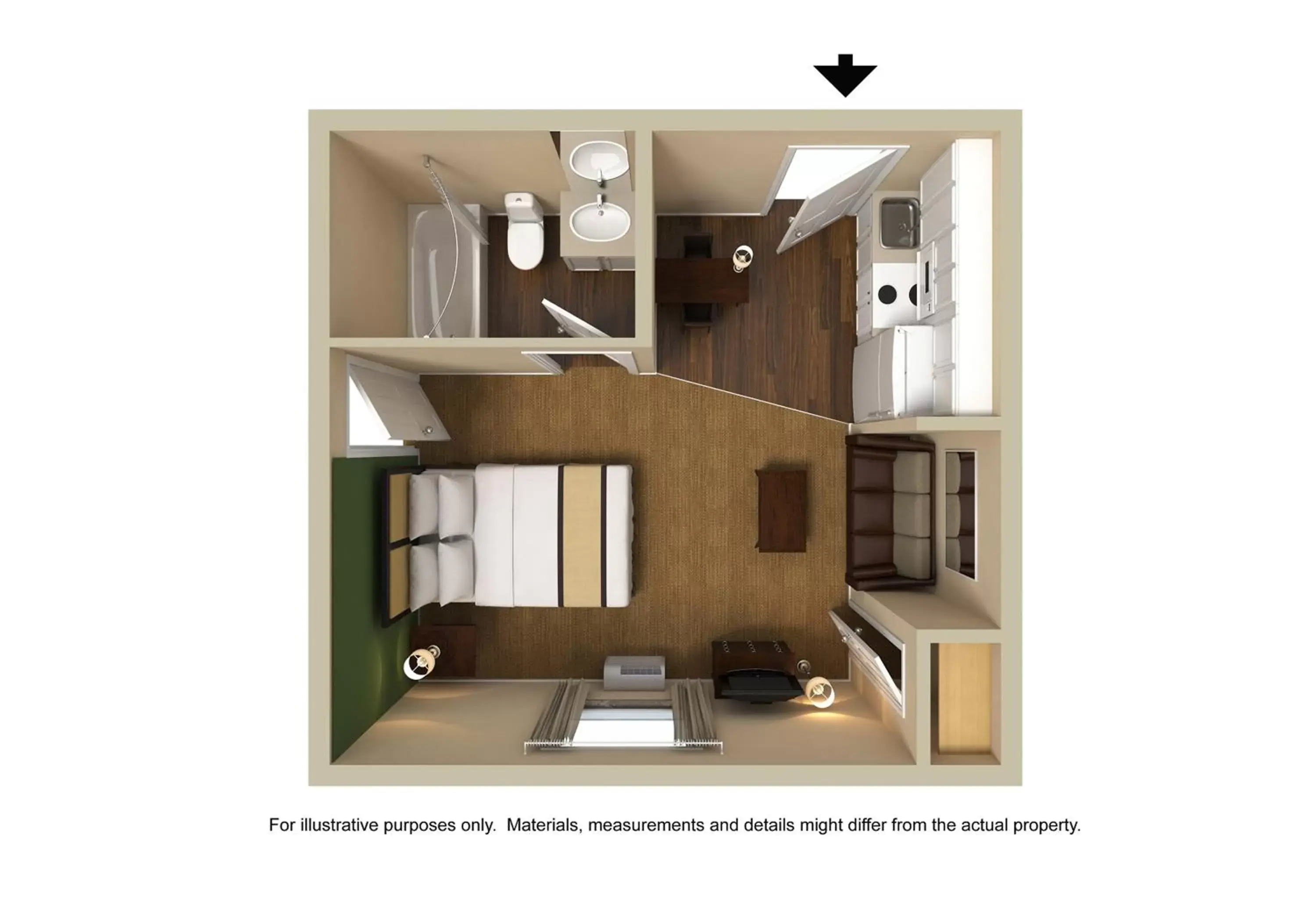 Floor Plan in Extended Stay America Suites - Chesapeake - Churchland Blvd