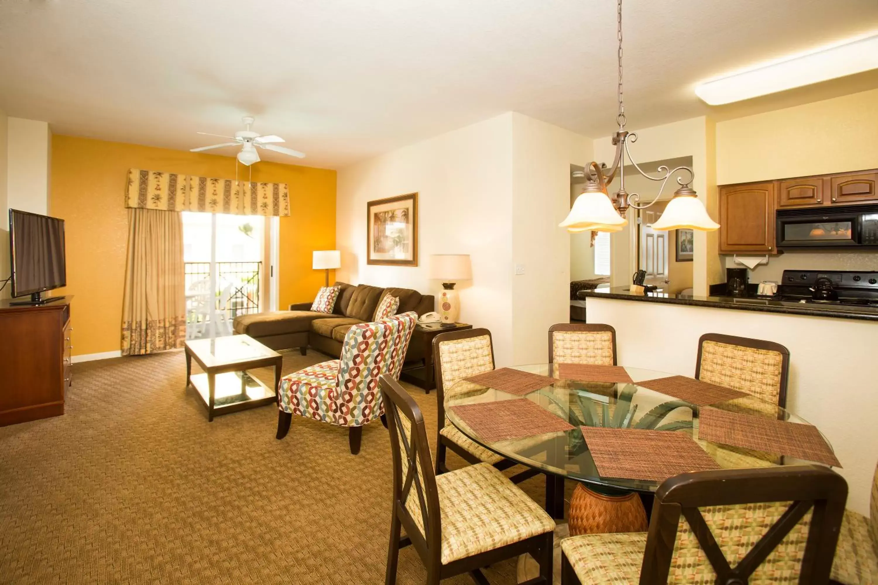 Kitchen or kitchenette, Seating Area in Lake Buena Vista Resort Village and Spa, a staySky Hotel & Resort Near Disney